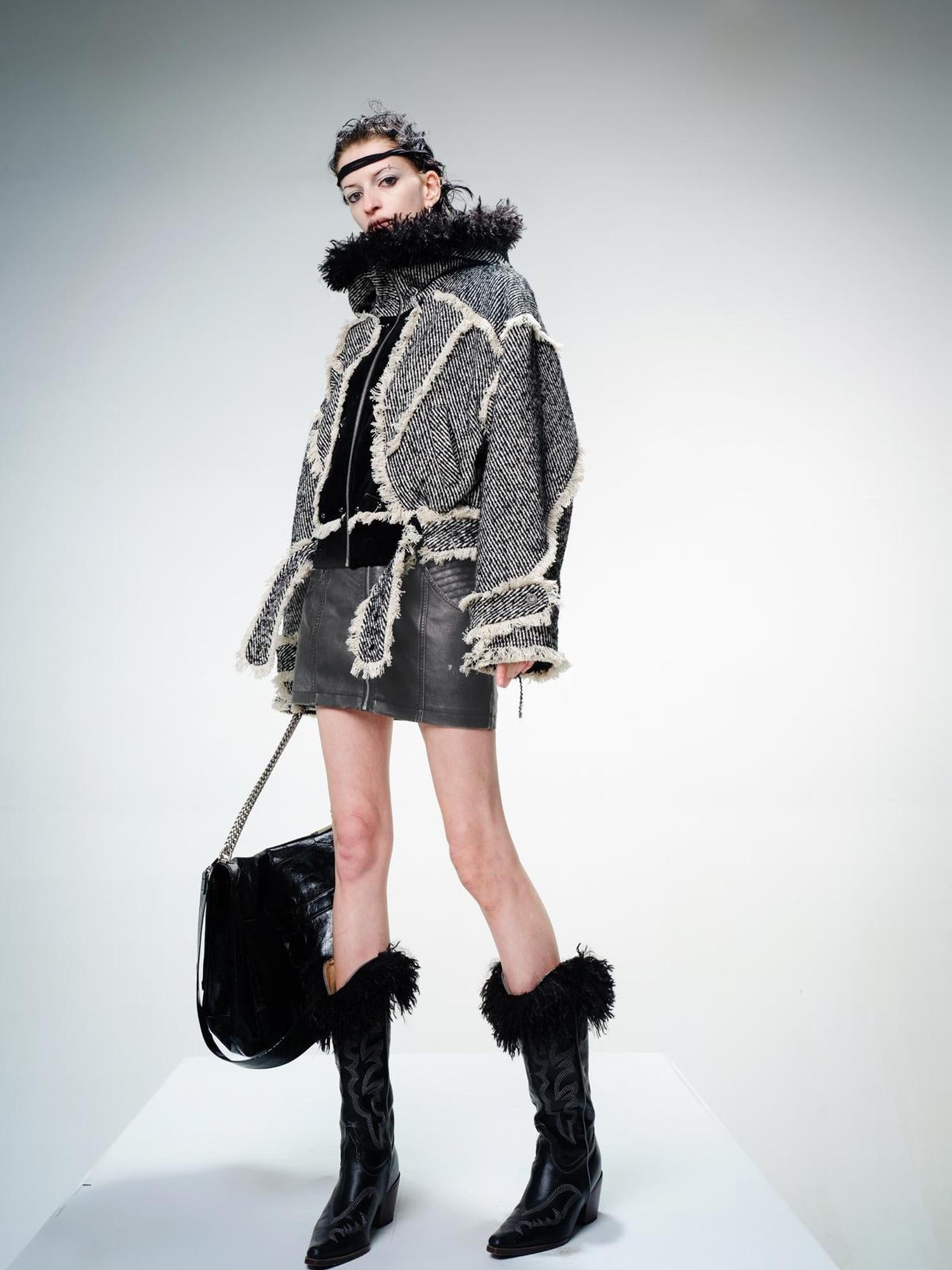 UpdateNN NORTH NODE Textured Wool Quilted Short Coat