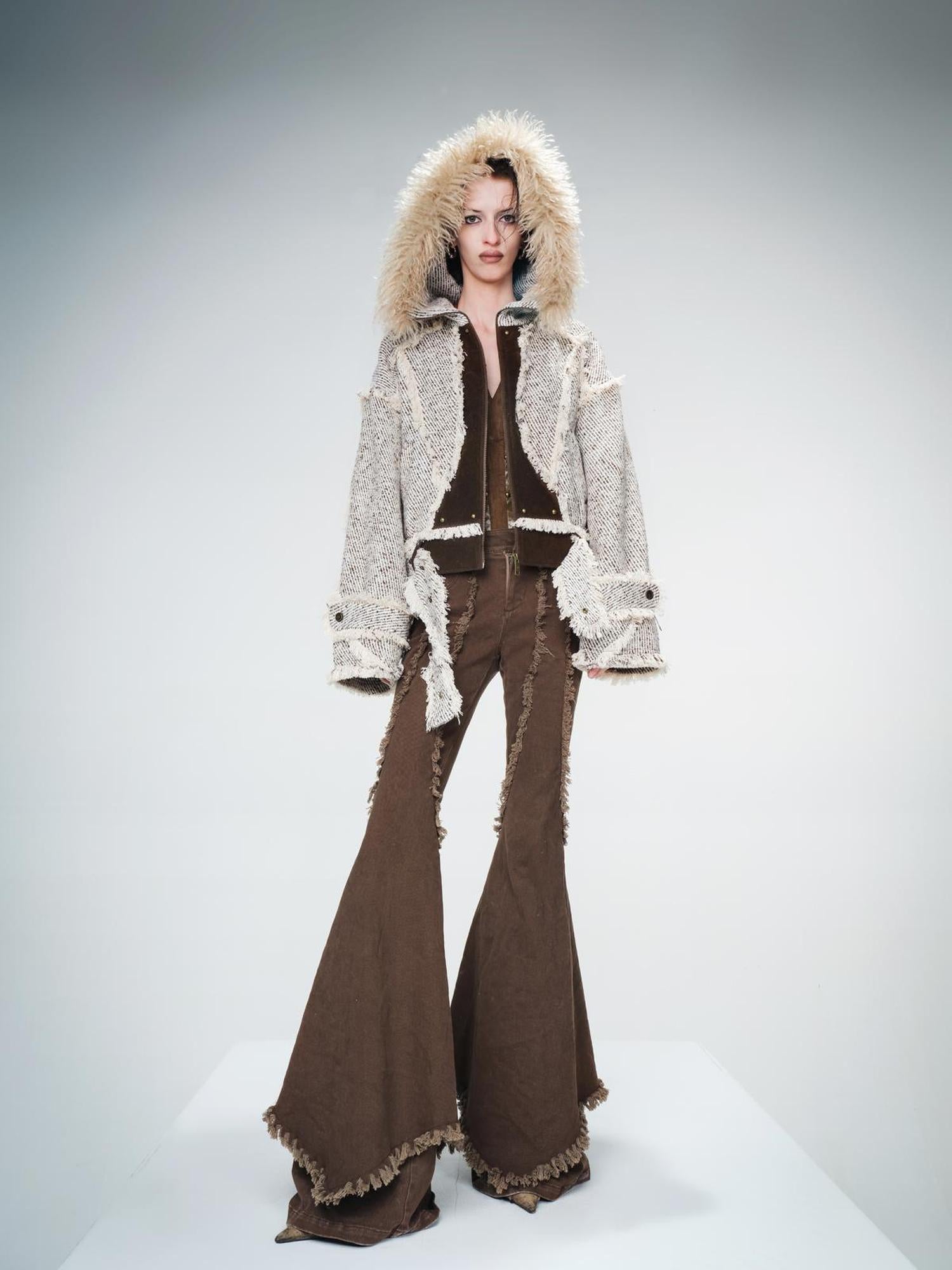 UpdateNN NORTH NODE Textured Wool Quilted Short Coat