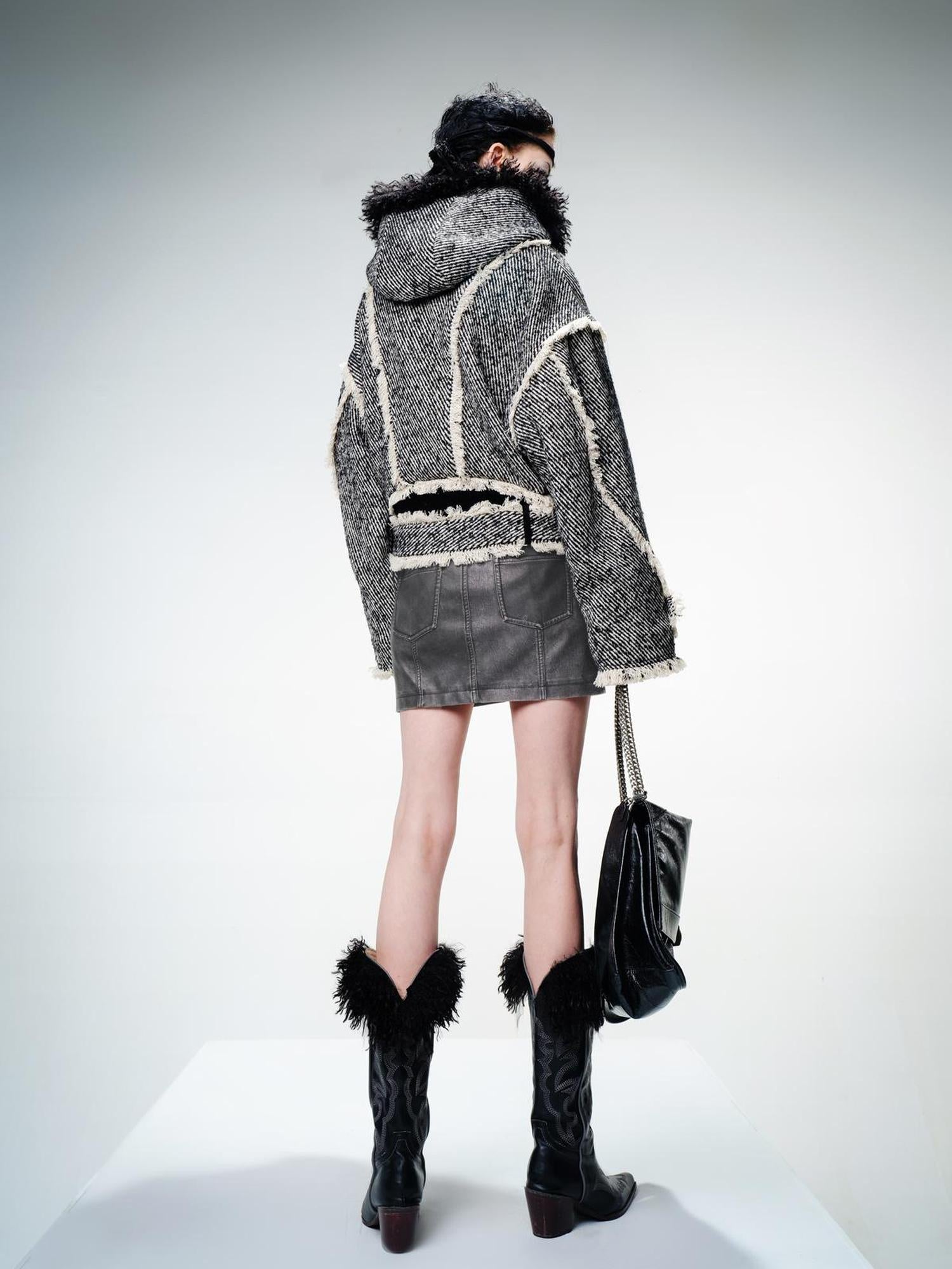 UpdateNN NORTH NODE Textured Wool Quilted Short Coat