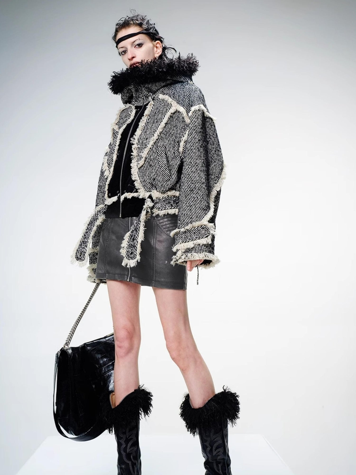 UpdateNN NORTH NODE Textured Wool Quilted Short Coat