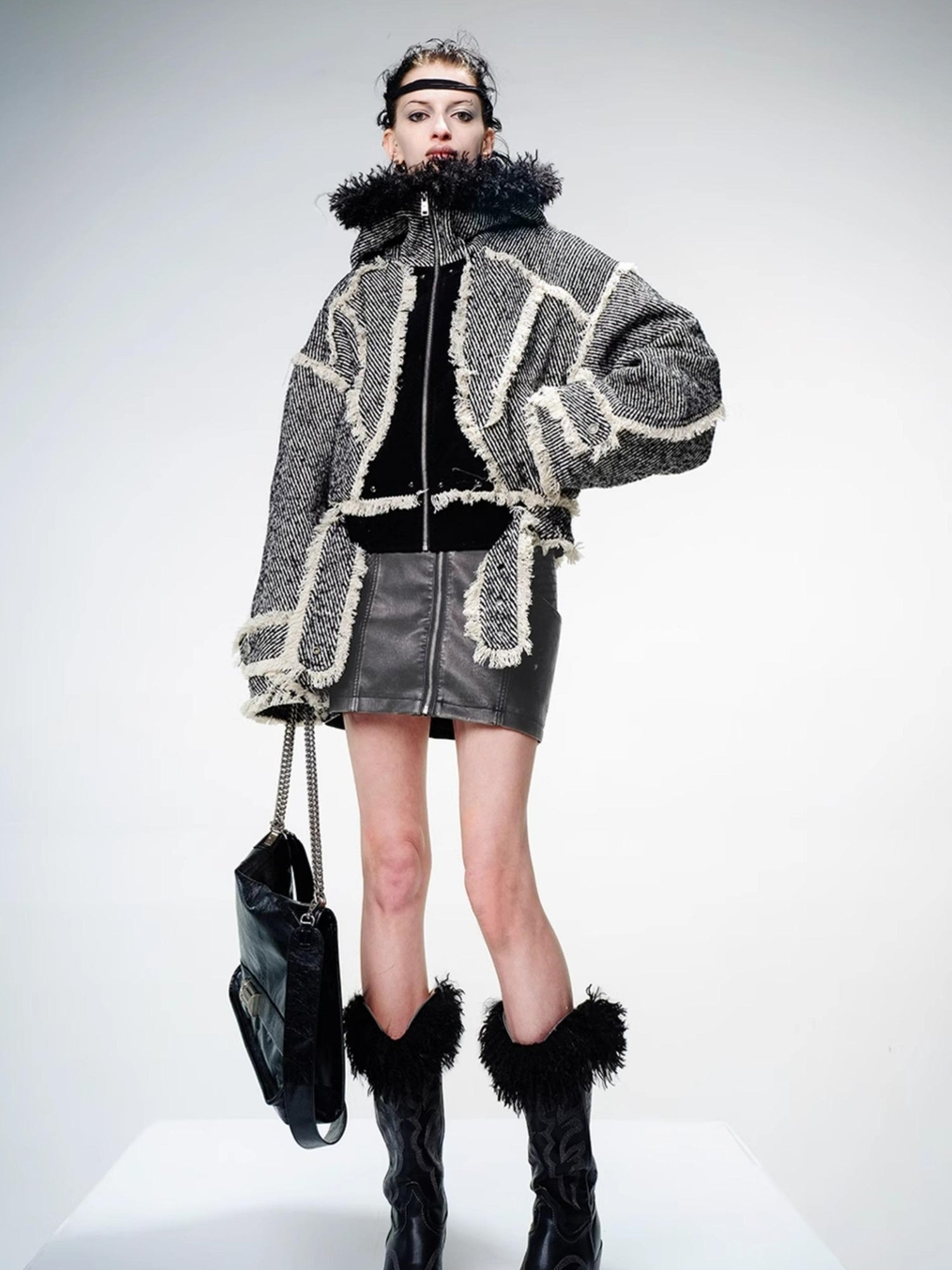 UpdateNN NORTH NODE Textured Wool Quilted Short Coat