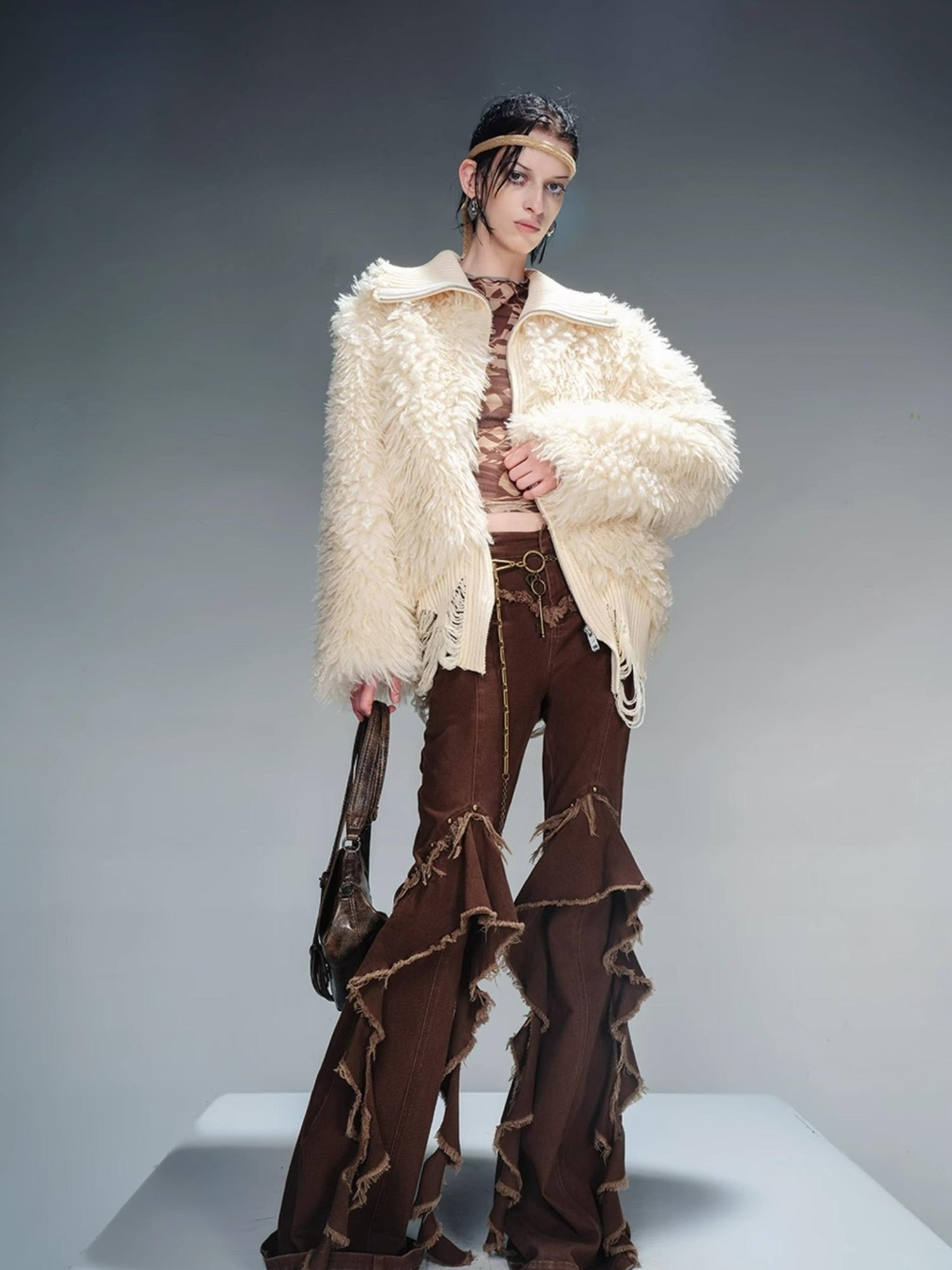 UpdateNN NORTH NODE Thread Textured Thickened Plush Fleece Coat