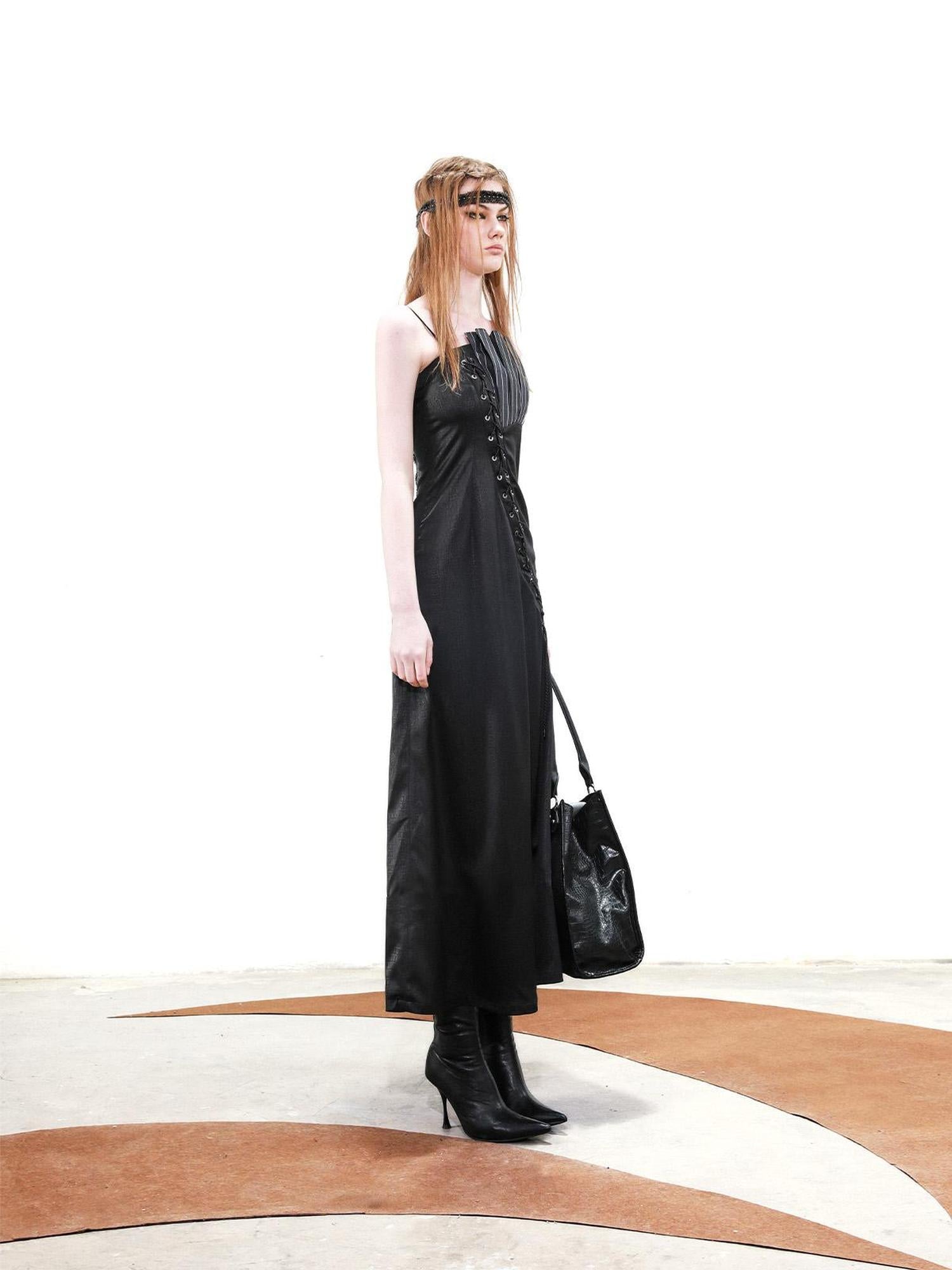 UpdateNN NORTH NODE Tie Front Contrast Panel Mini Dress