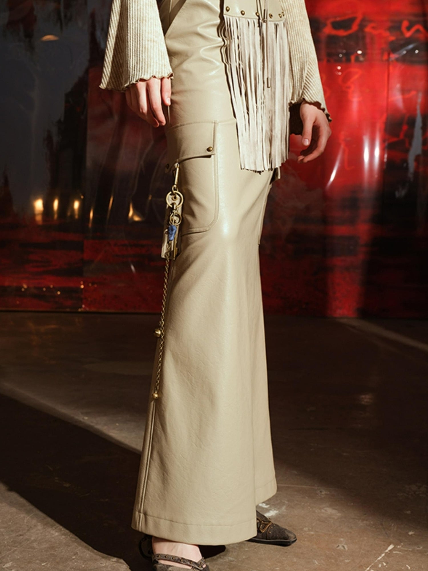 UpdateNN NORTH NODE Unshrouded Fringe Suede Maxi Skirt