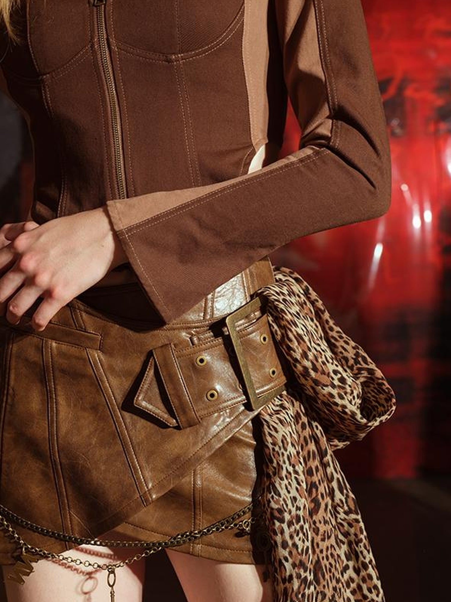 UpdateNN NORTH NODE Vintage Autumn Winter Patchwork Short Fitted Shirt