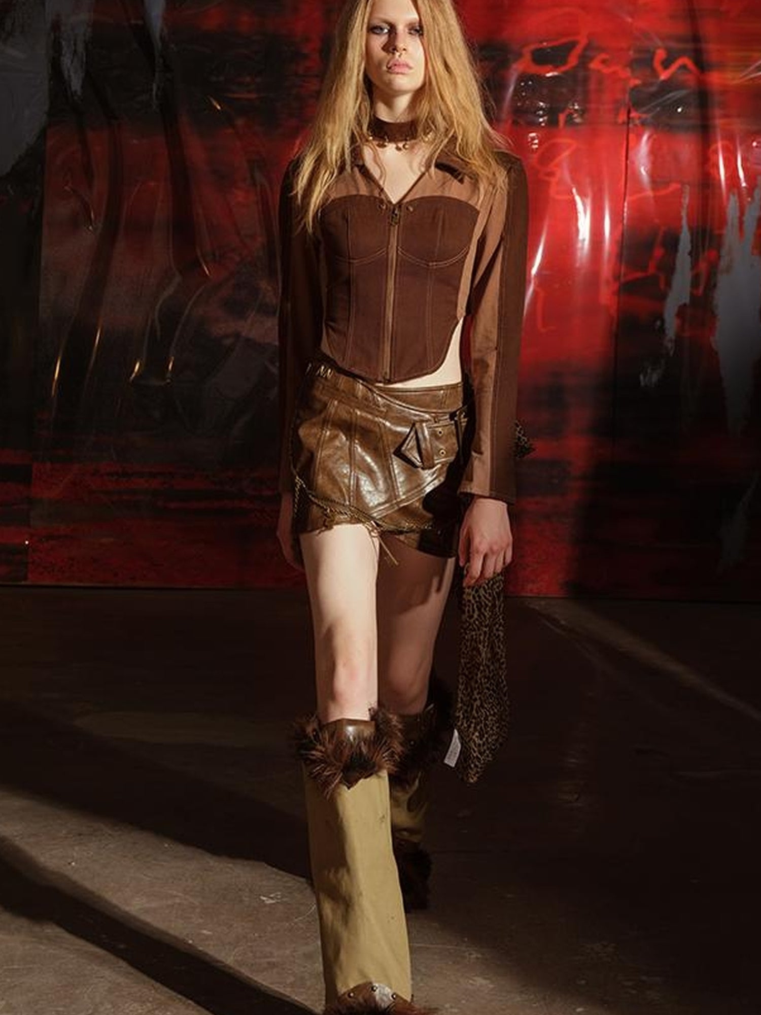 UpdateNN NORTH NODE Vintage Autumn Winter Patchwork Short Fitted Shirt