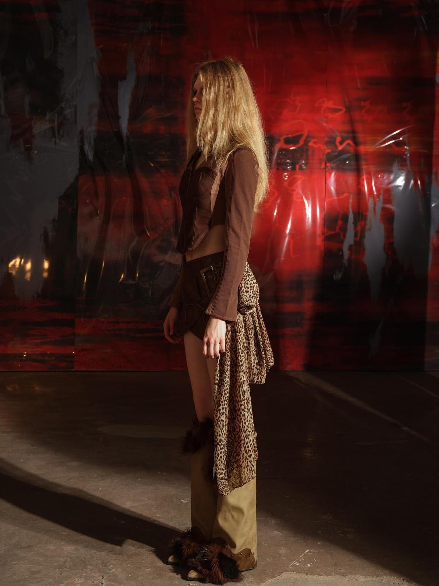 UpdateNN NORTH NODE Vintage Autumn Winter Patchwork Short Fitted Shirt