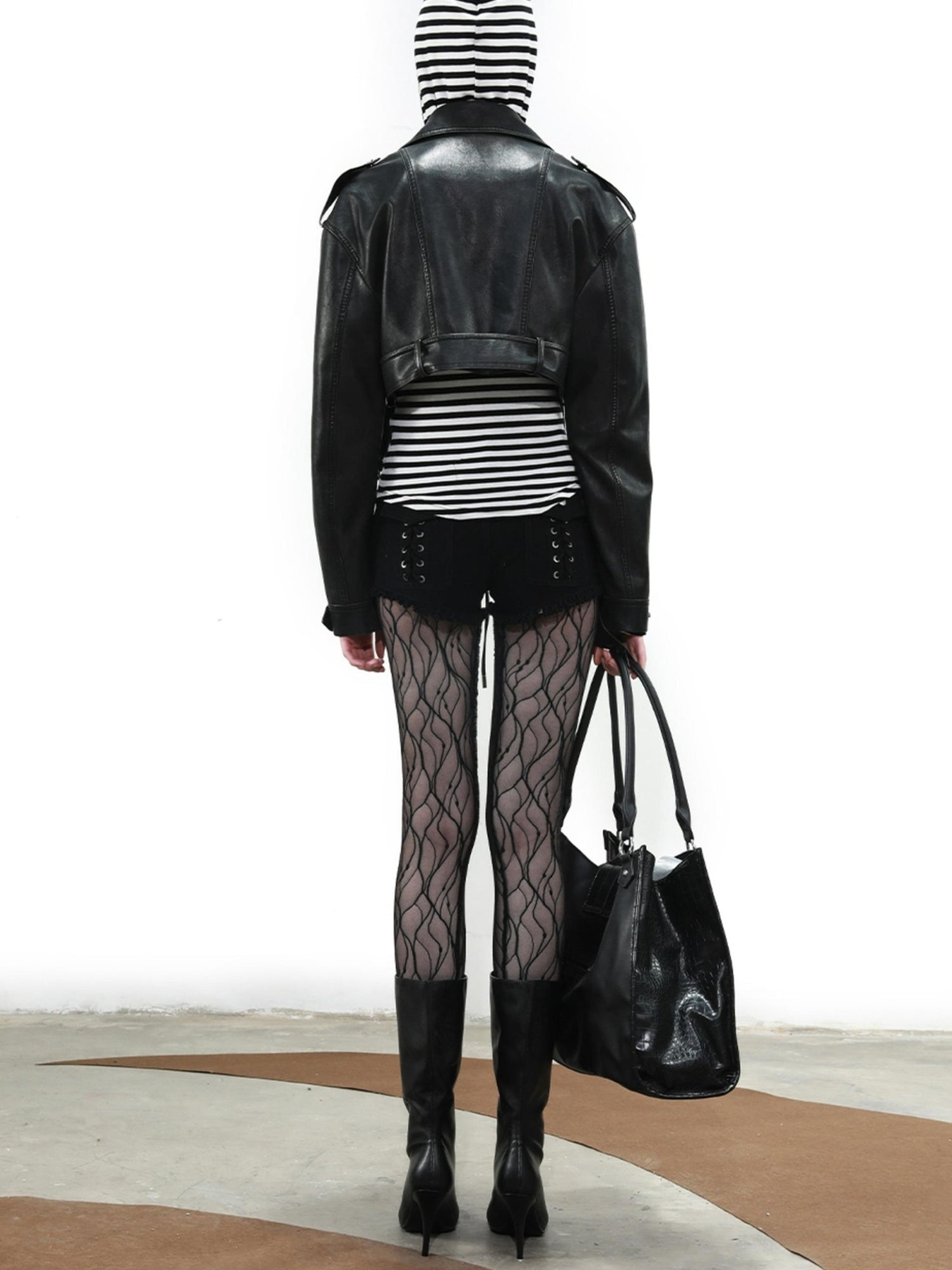 UpdateNN NORTH NODE Vintage Cropped Biker Jacket