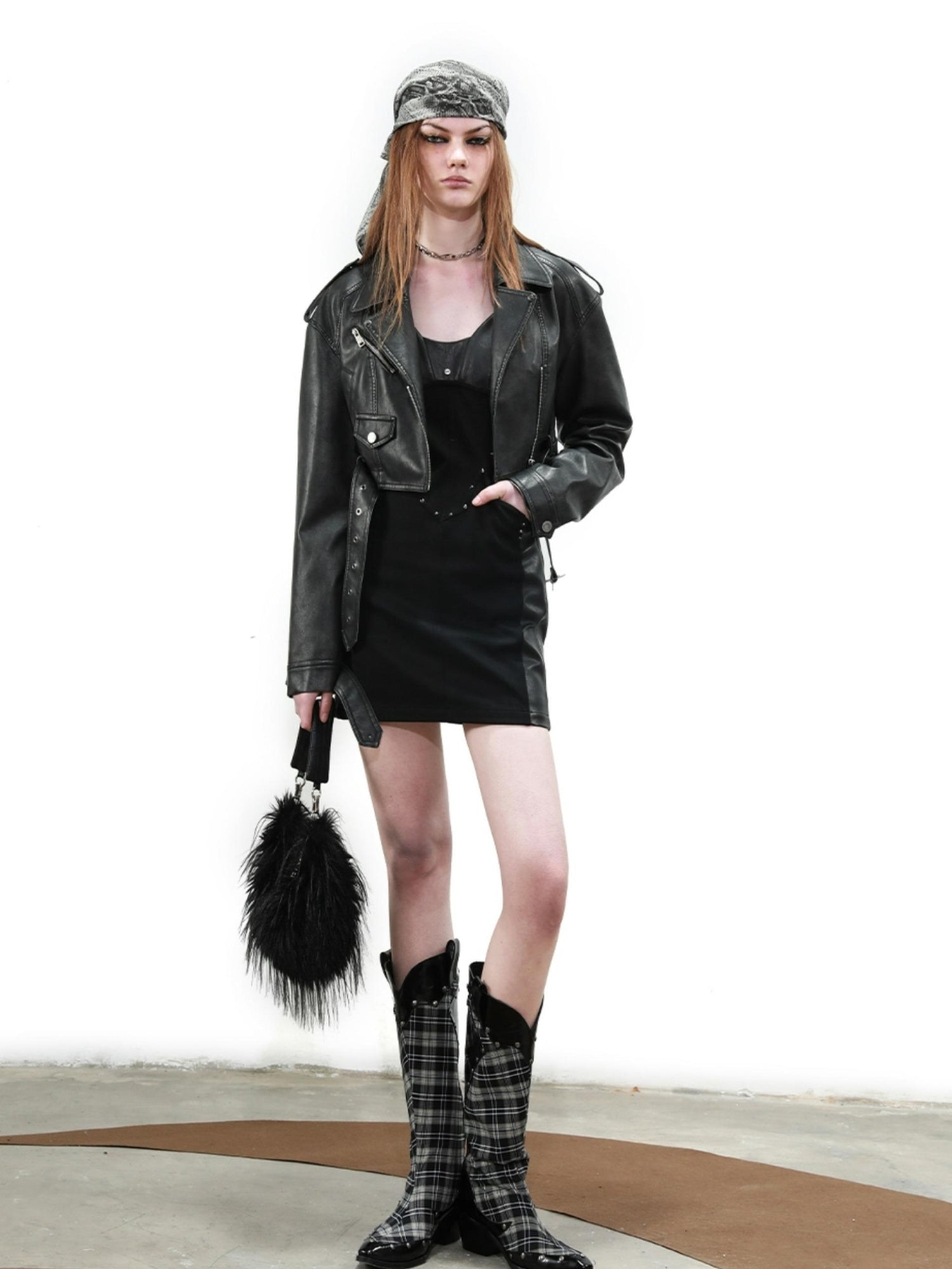 UpdateNN NORTH NODE Vintage Cropped Biker Jacket