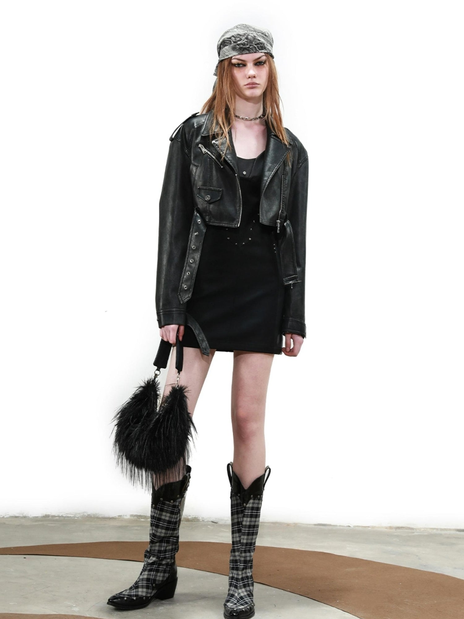 UpdateNN NORTH NODE Vintage Cropped Biker Jacket