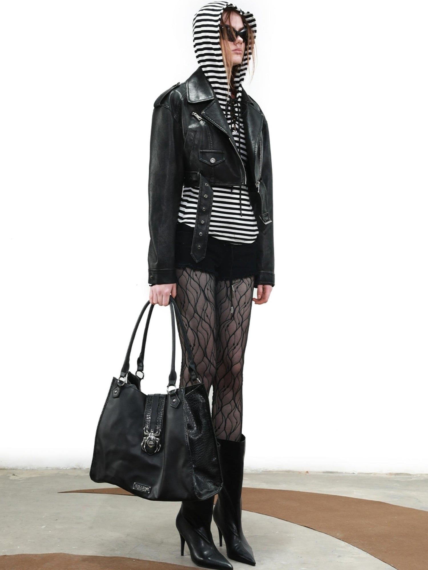 UpdateNN NORTH NODE Vintage Cropped Biker Jacket