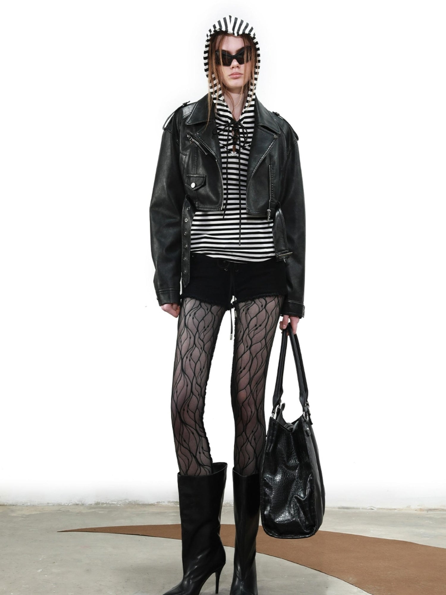 UpdateNN NORTH NODE Vintage Cropped Biker Jacket
