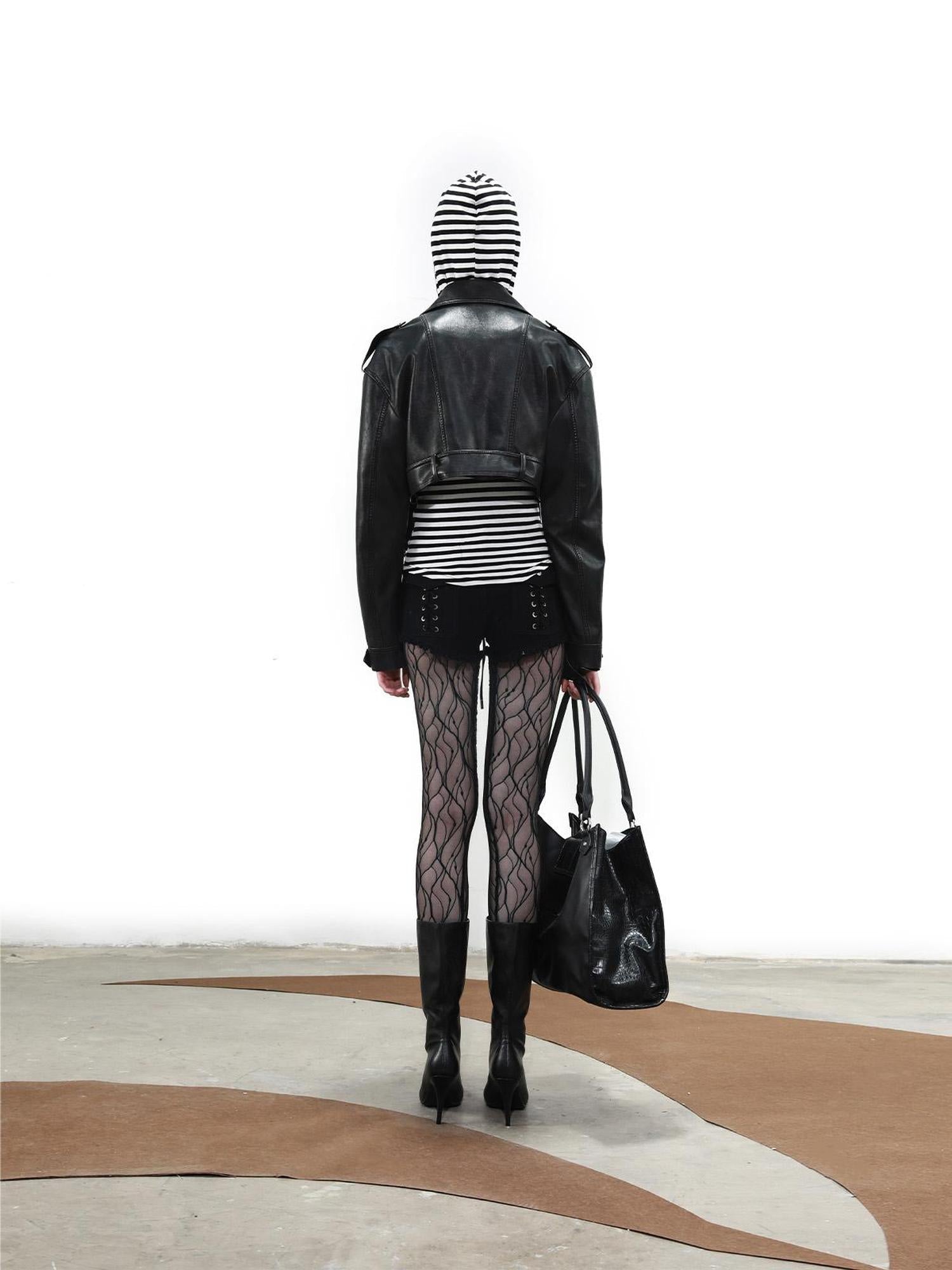 UpdateNN NORTH NODE Vintage Cropped Biker Jacket