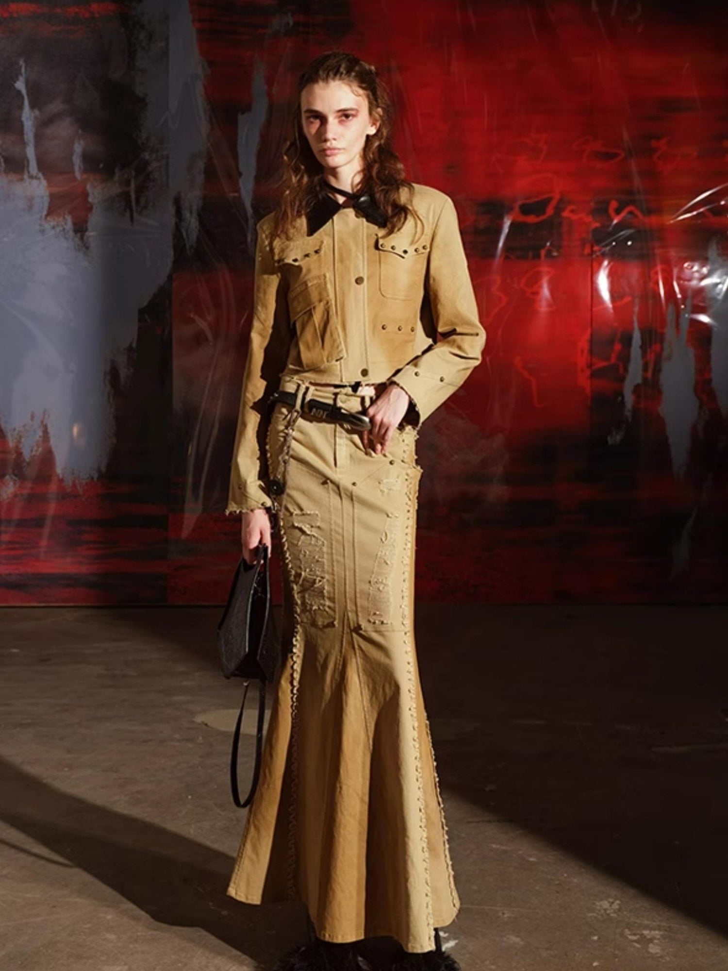 UpdateNN NORTH NODE Vintage Denim Set With Tailored Jacket And Mermaid Skirt