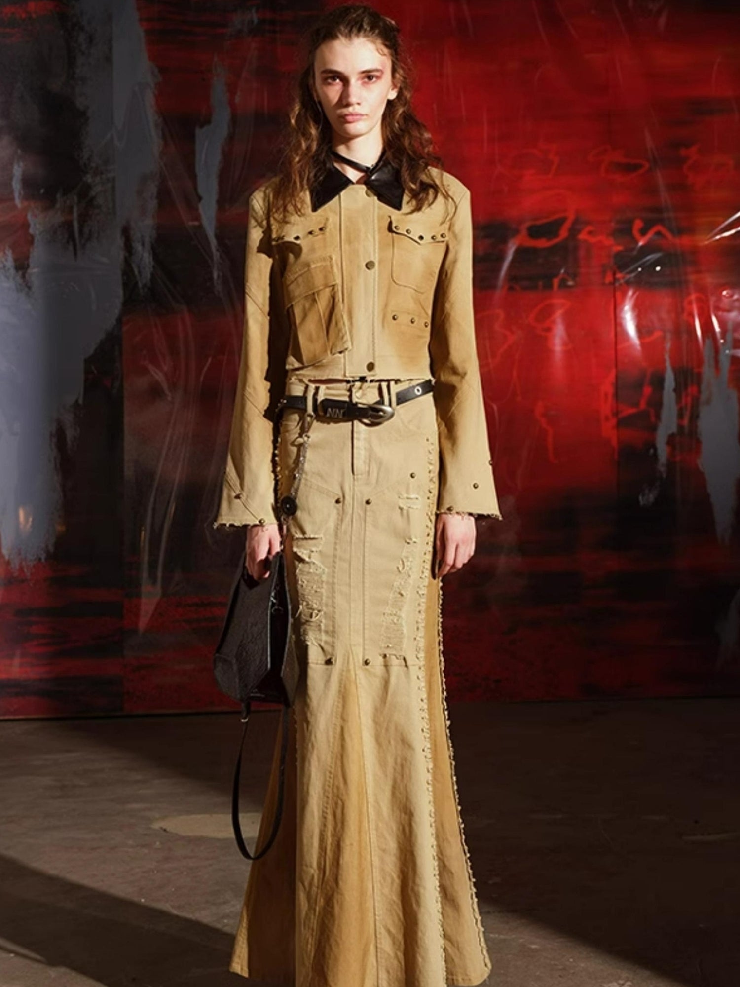 UpdateNN NORTH NODE Vintage Denim Set With Tailored Jacket And Mermaid Skirt