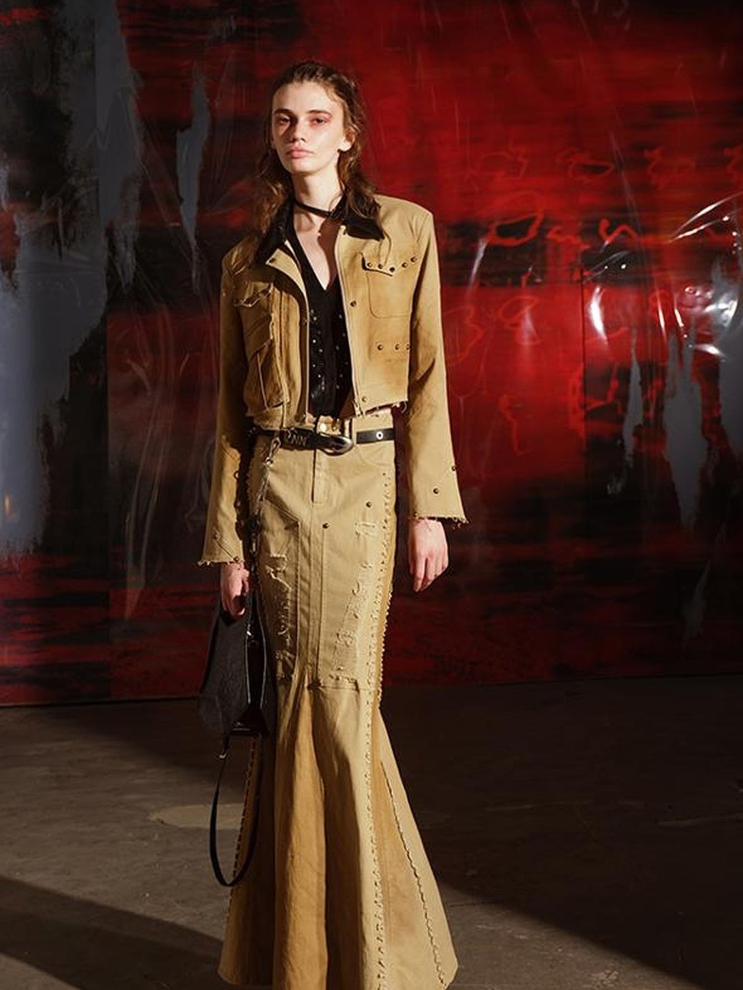 UpdateNN NORTH NODE Vintage Denim Set With Tailored Jacket And Mermaid Skirt