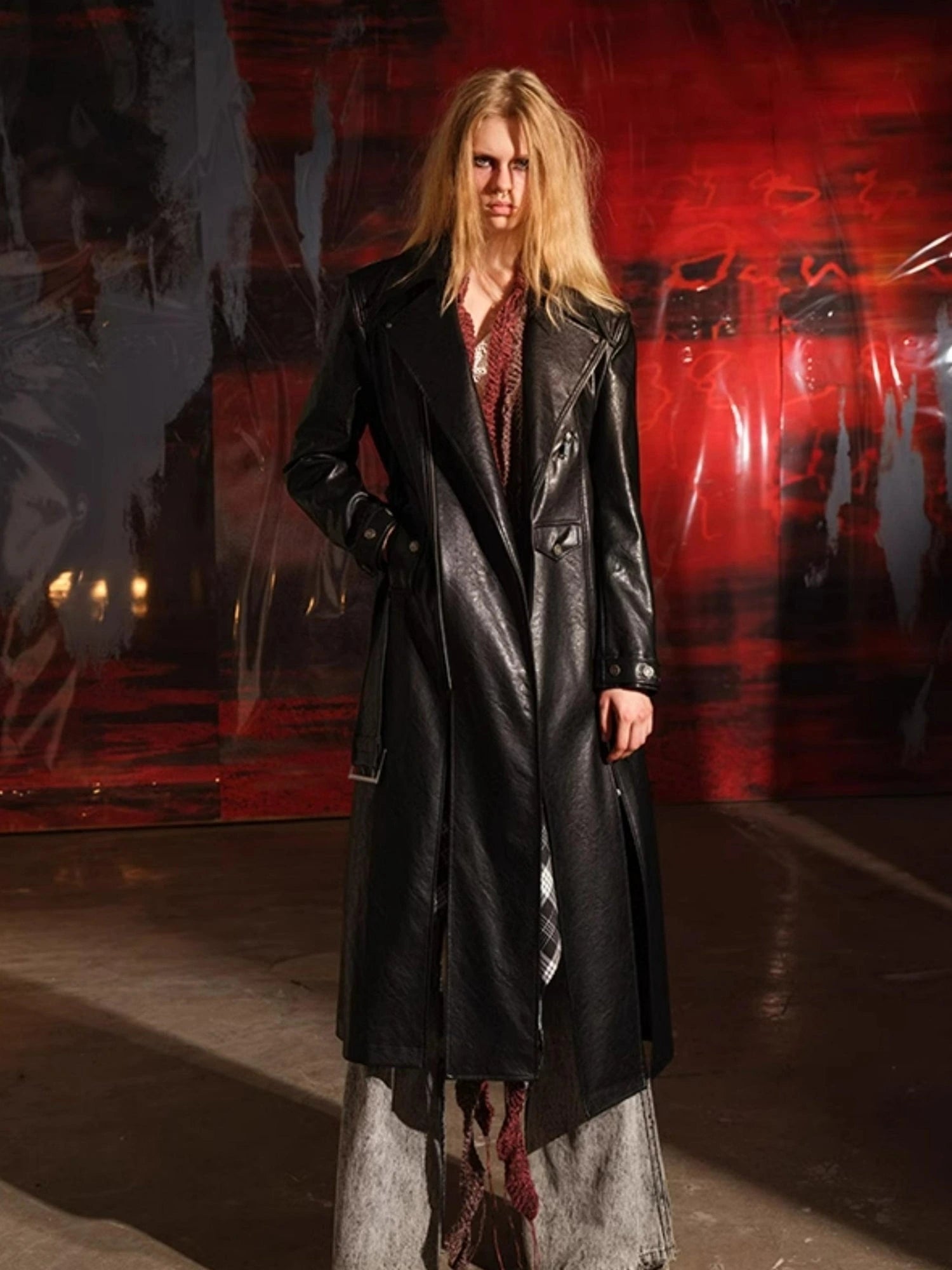 Vintage Patchwork Biker Coat