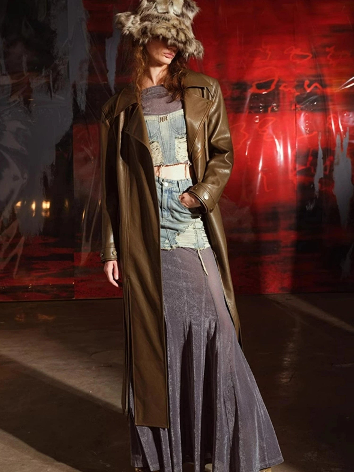 Vintage Patchwork Biker Coat