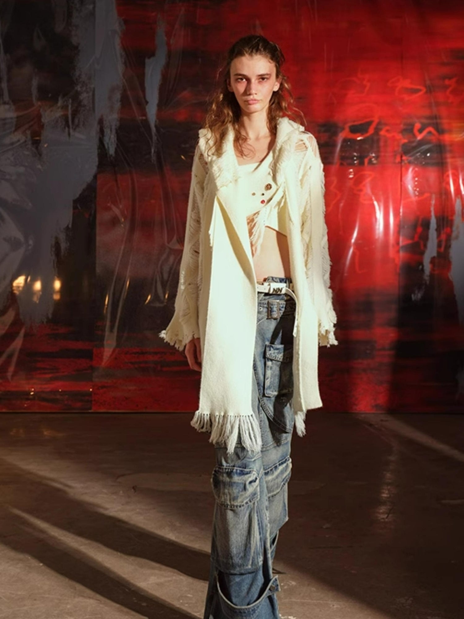 NN NORTH NODE Vintage Patchwork Hooded Cardigan Coat