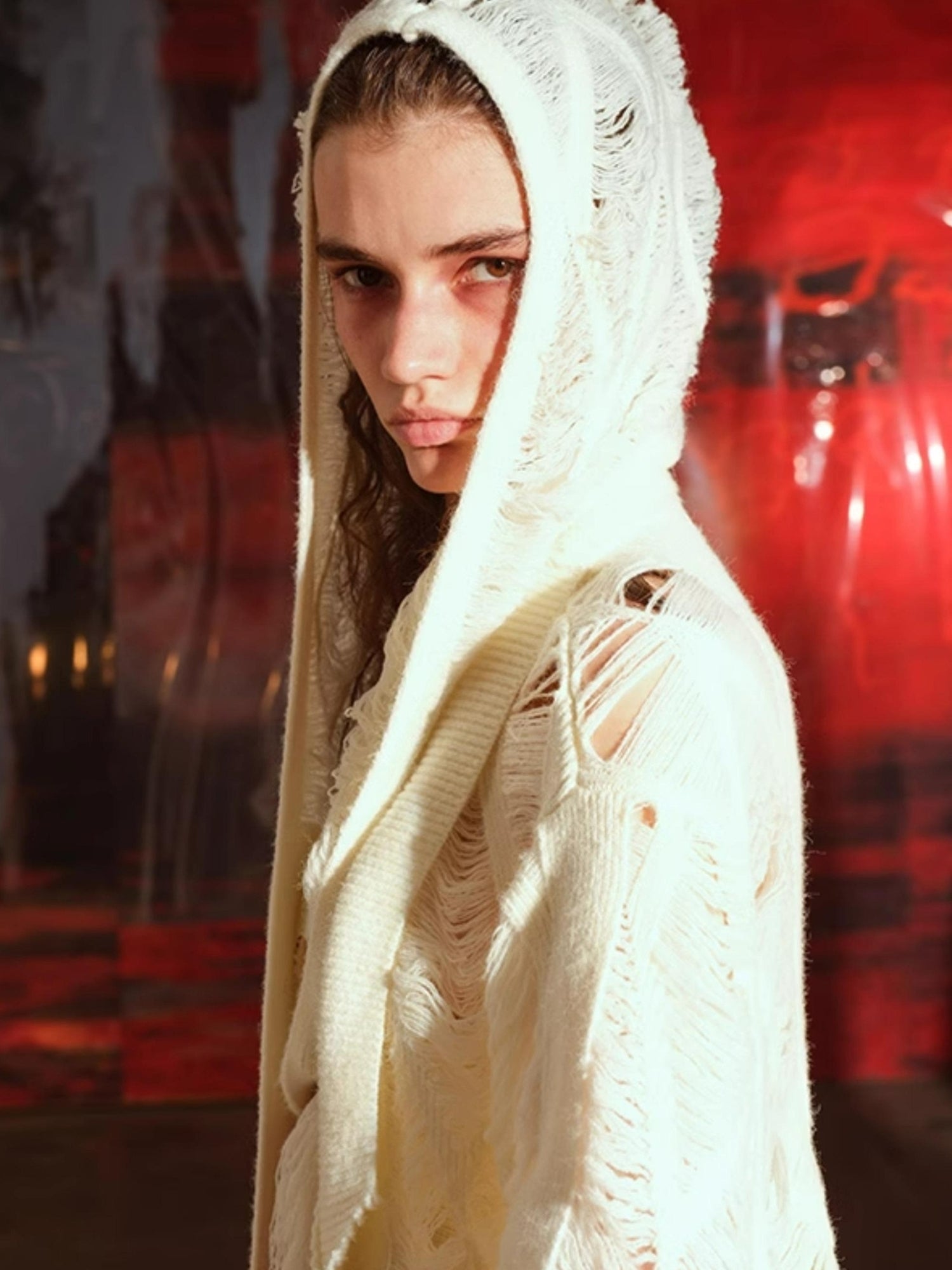 NN NORTH NODE Vintage Patchwork Hooded Cardigan Coat