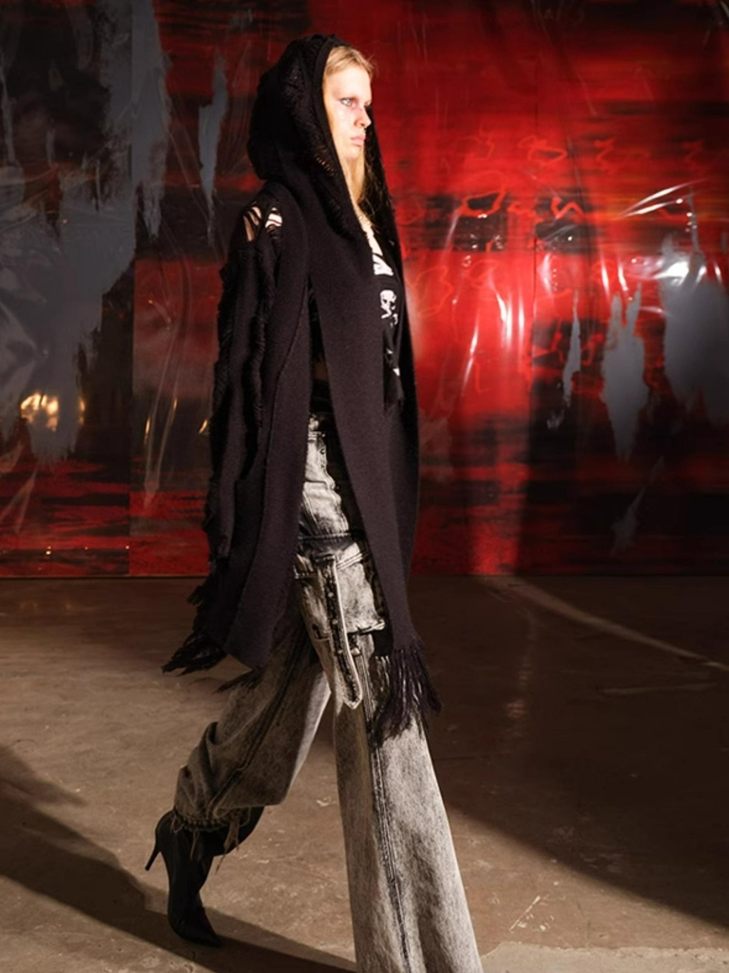NN NORTH NODE Vintage Patchwork Hooded Cardigan Coat