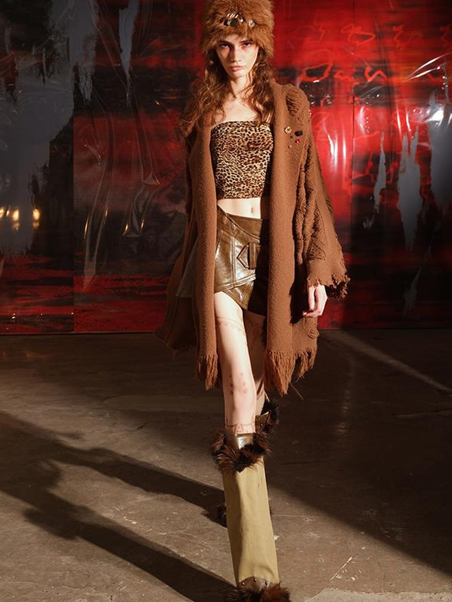 NN NORTH NODE Vintage Patchwork Hooded Cardigan Coat