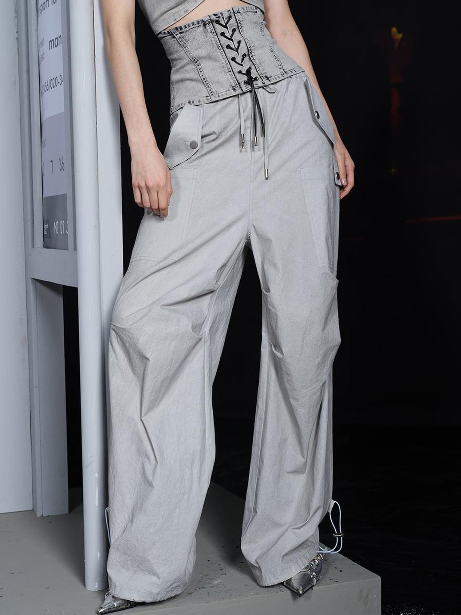 UpdateNN NORTH NODE Wide Leg Parachute Pants With Adjustable Cuffs