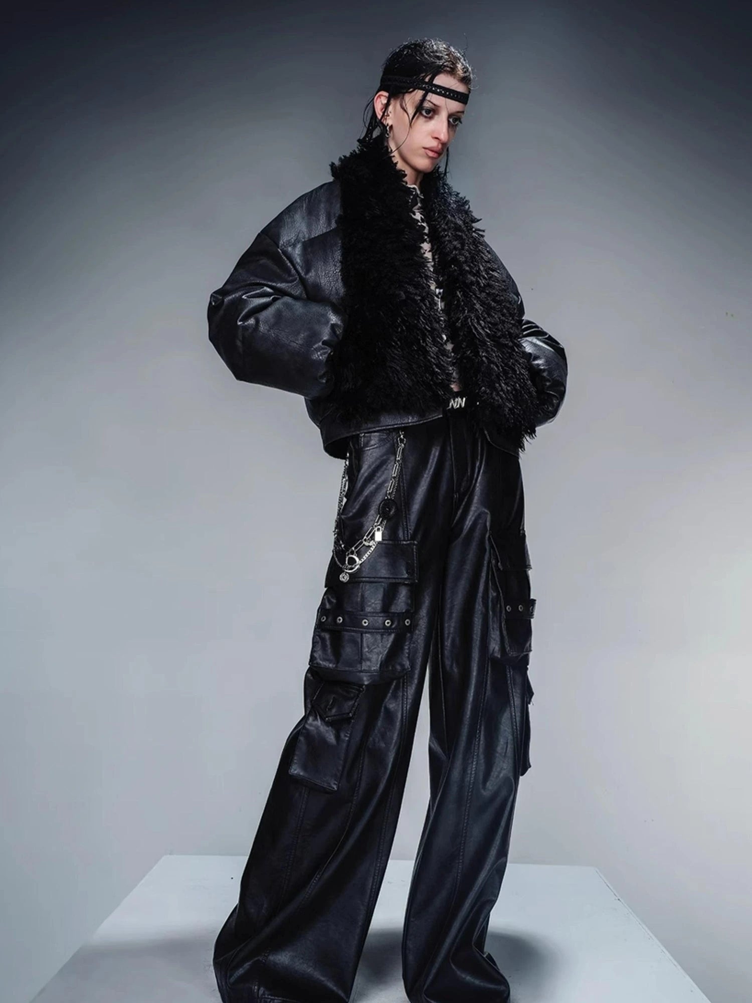 Wild Ambition Wide Leg Leather Trousers