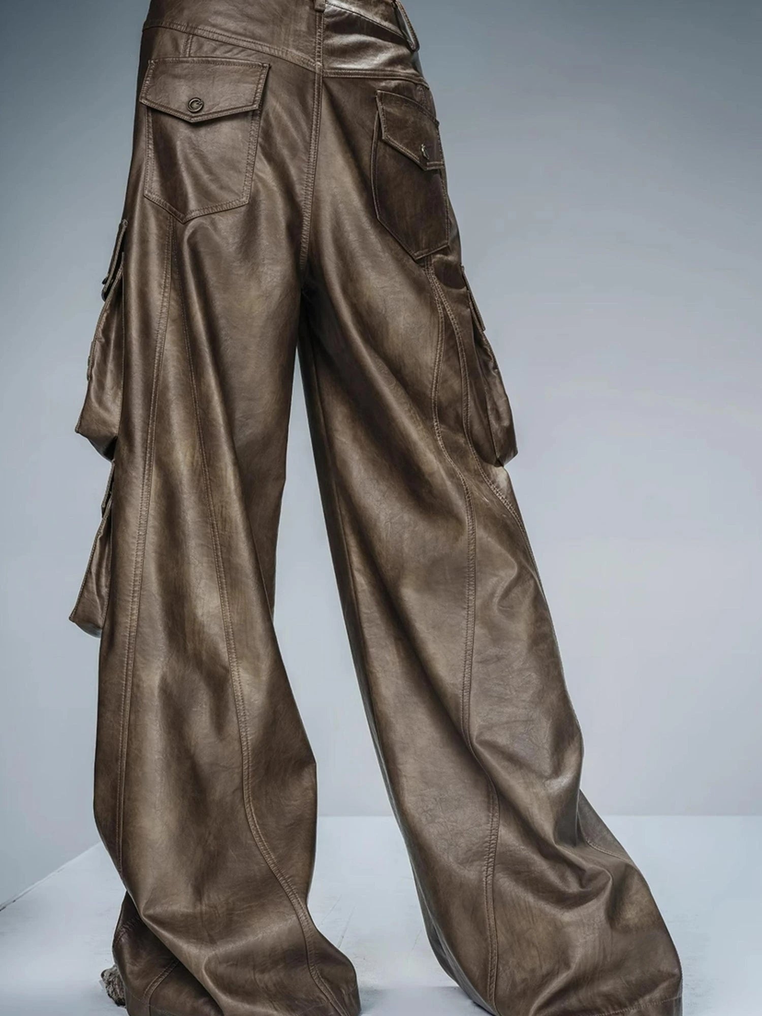 Wild Ambition Wide Leg Leather Trousers