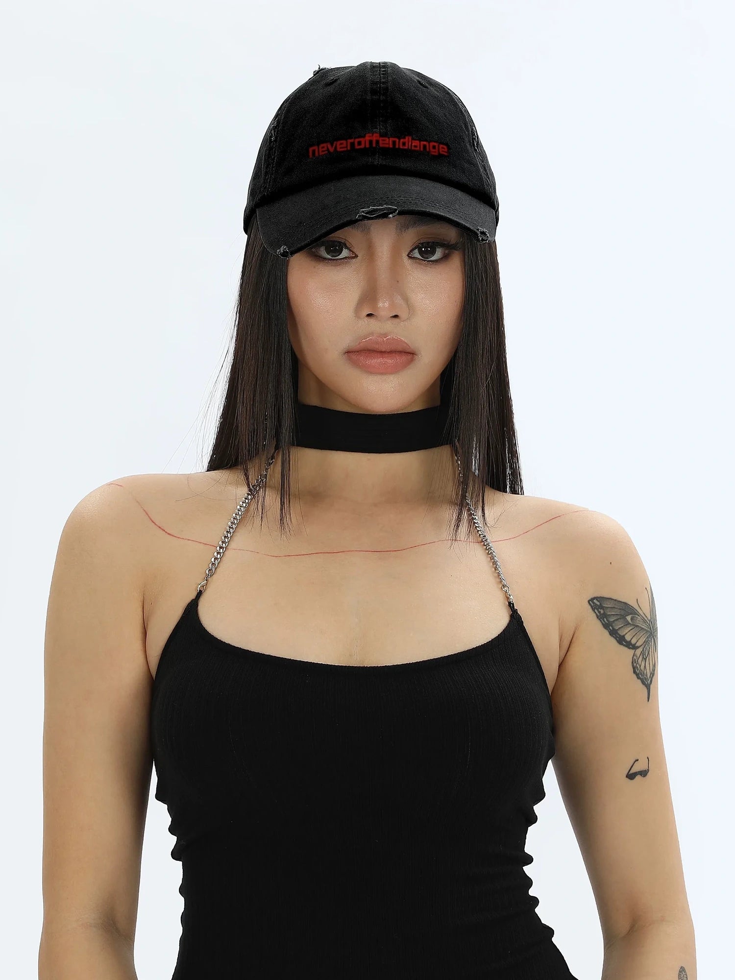 Red Embroidered Logo Baseball Cap
