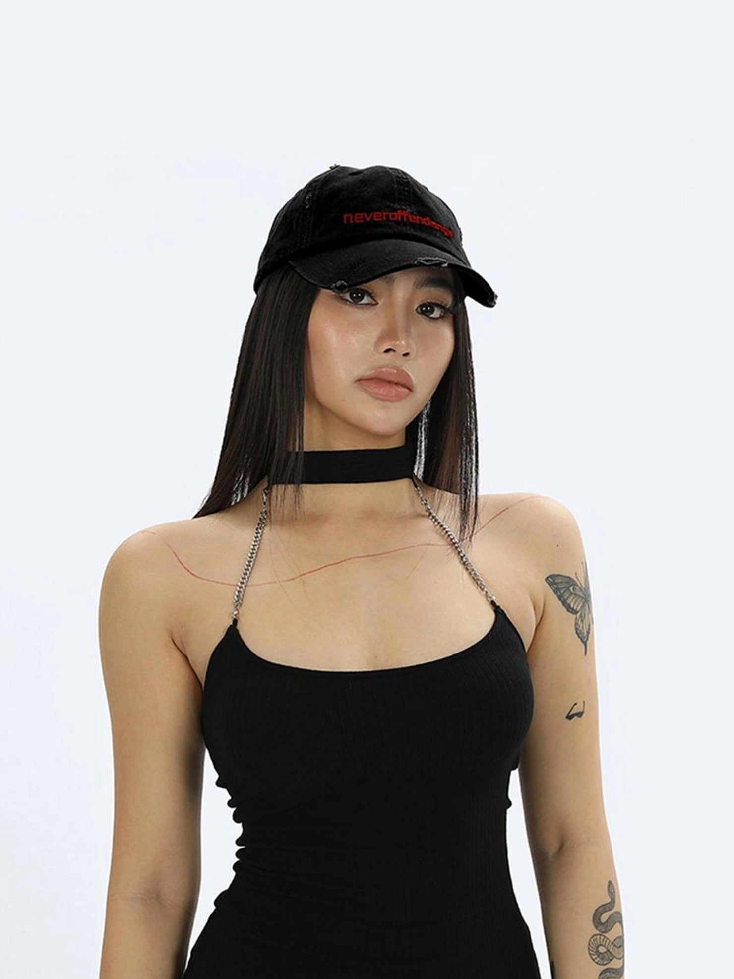 Red Embroidered Logo Baseball Cap