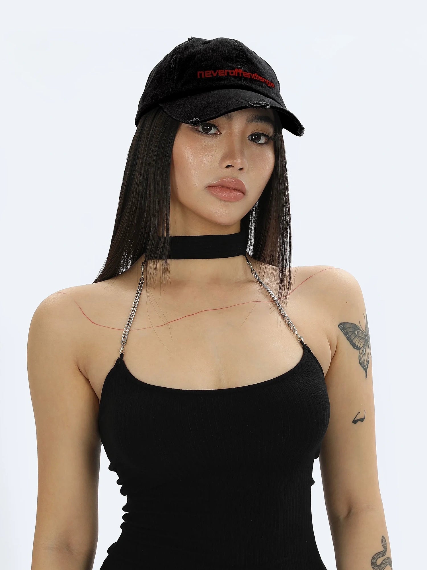 Red Embroidered Logo Baseball Cap