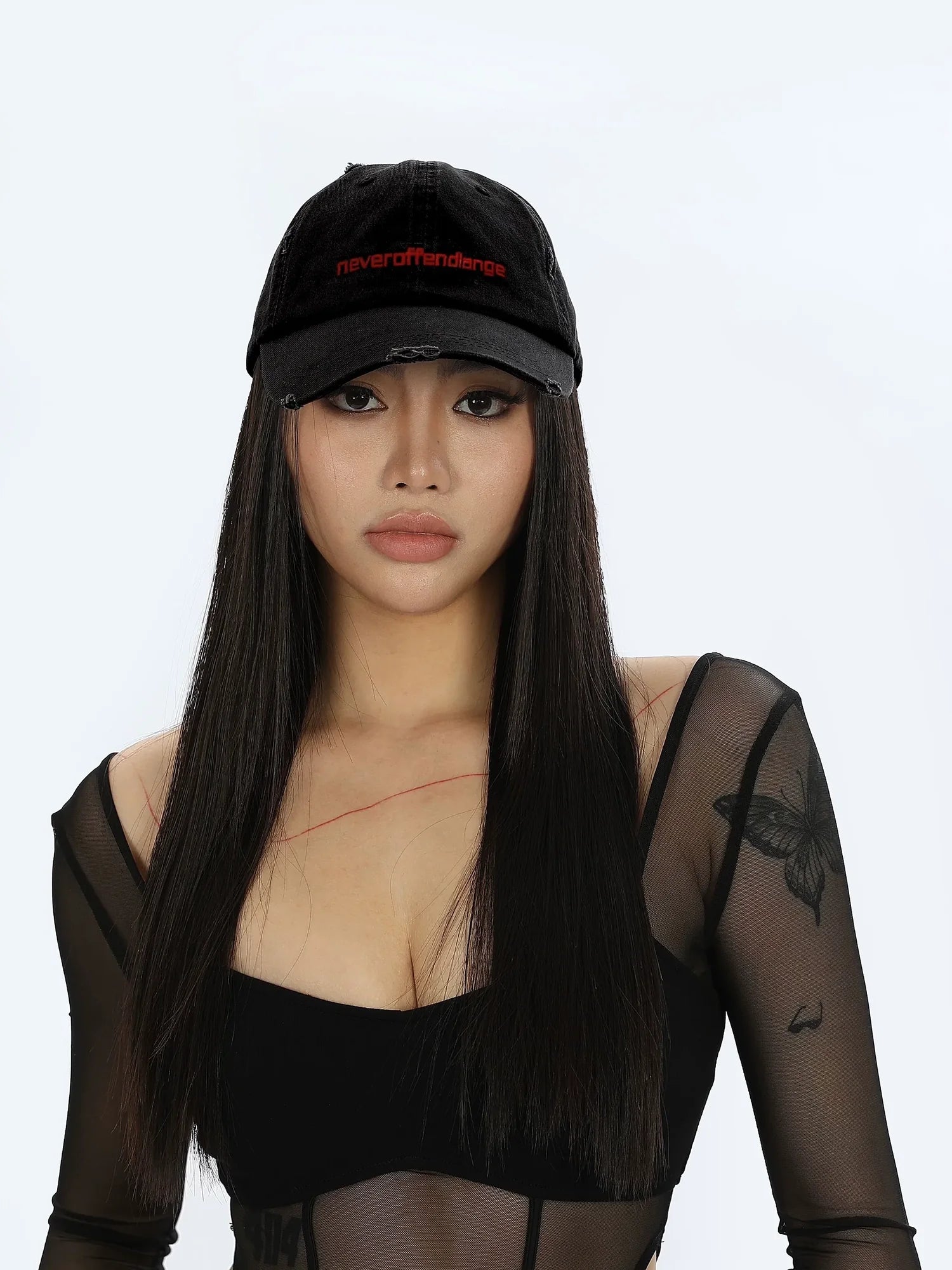Red Embroidered Logo Baseball Cap