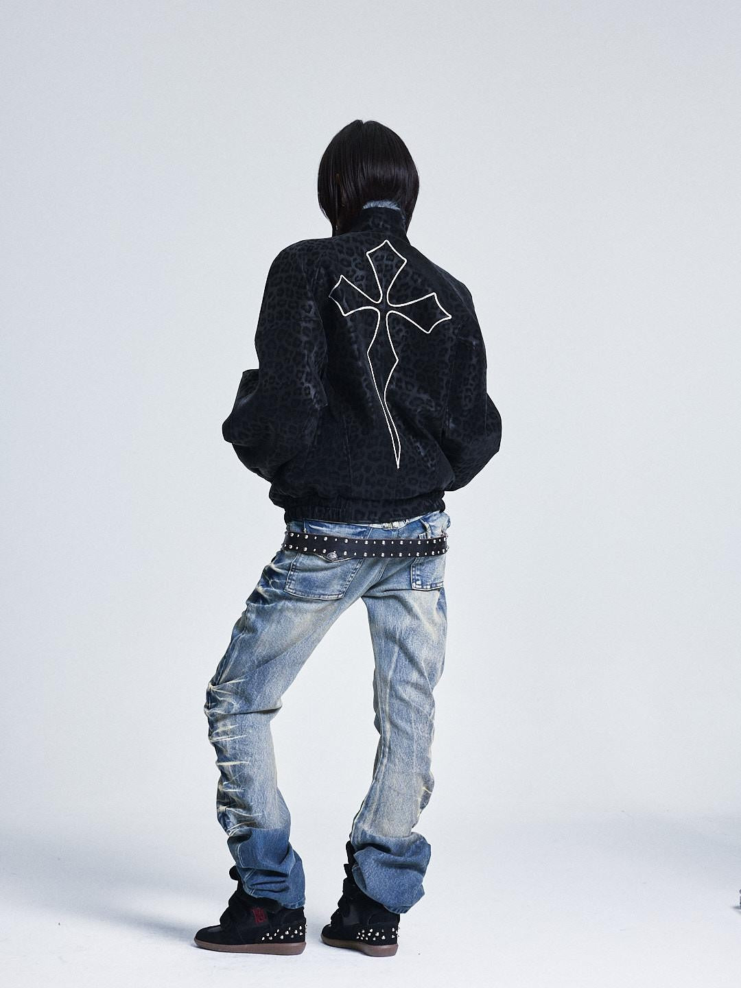 NONAME SPACE Distressed Heavywork Stacked Curved Women&