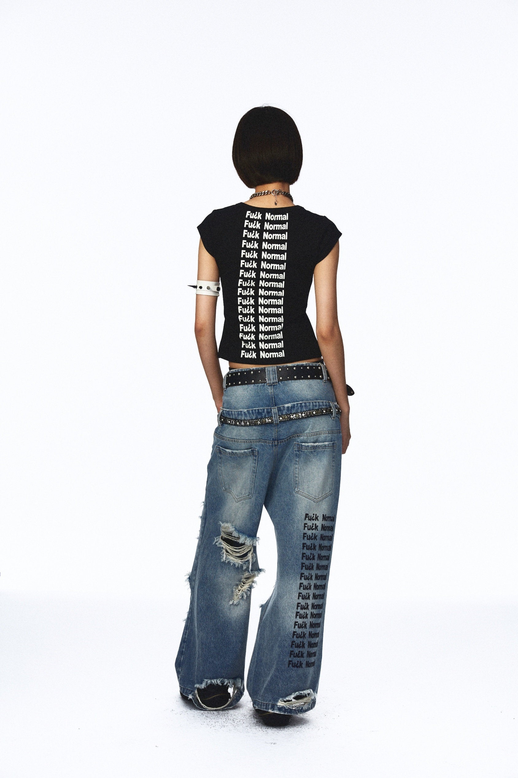 NONAME_SPACE_Distressed_Vintage_Washed_Double_Waistband_Women&
