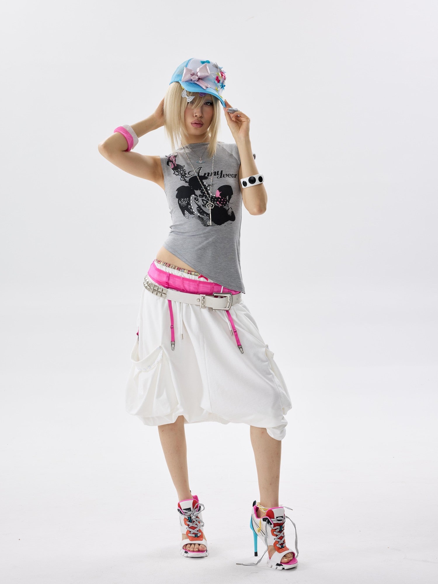 NONAME SPACE Two Tone Mesh Adjustable Snapback Women&