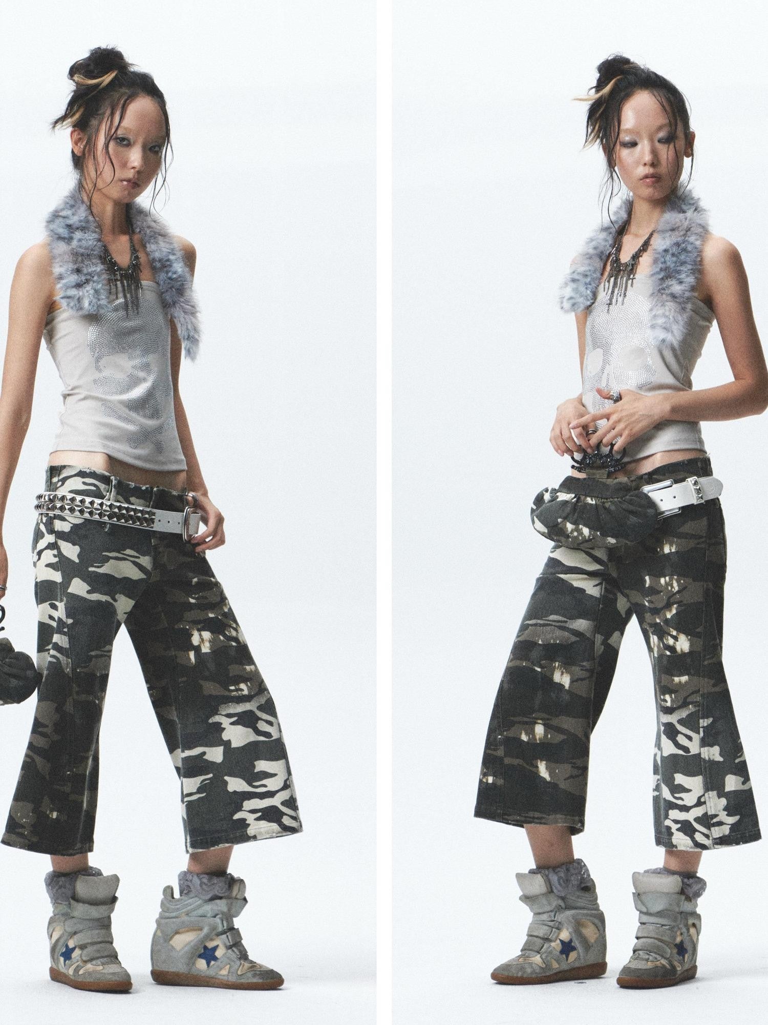 NONAME SPACE Washed Distressed No Stretch Low Waist Women&
