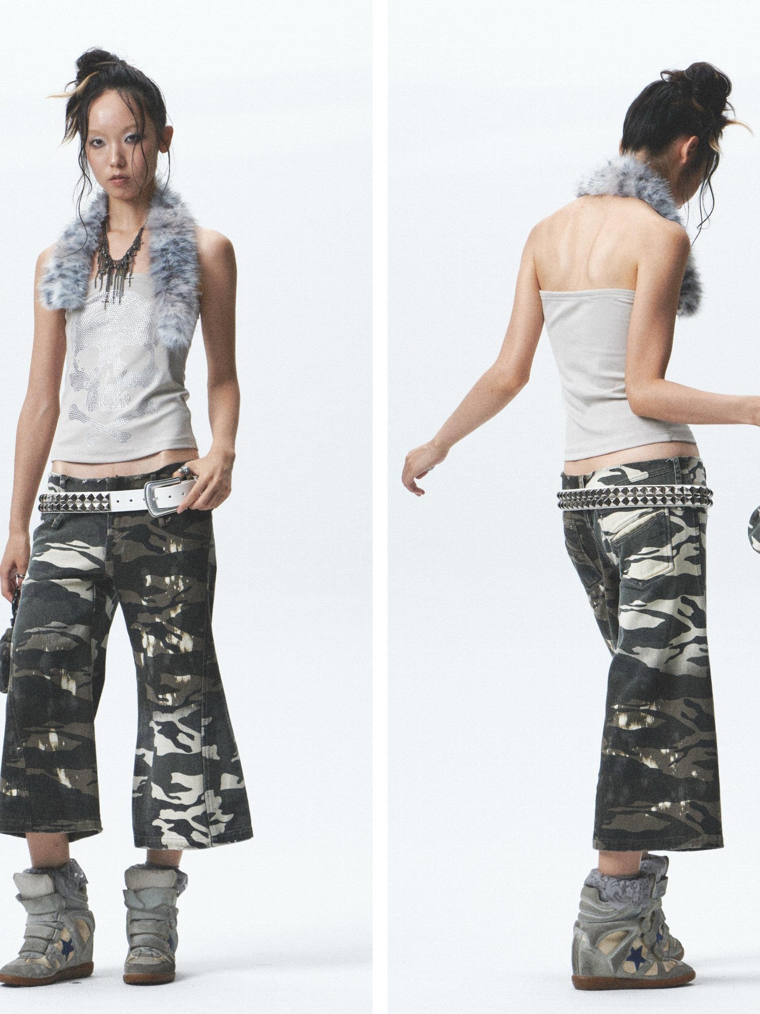 NONAME SPACE Washed Distressed No Stretch Low Waist Women&
