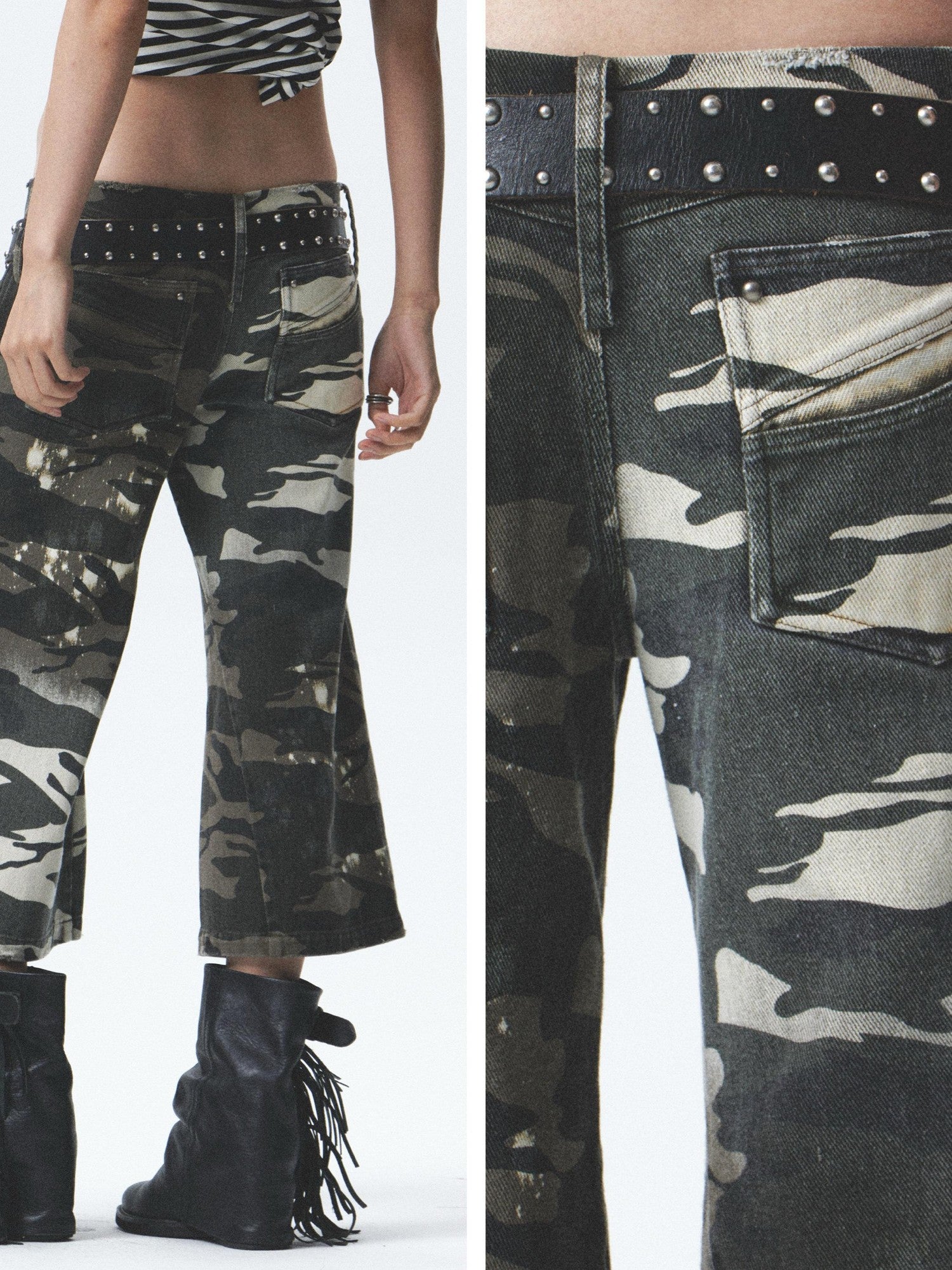 NONAME SPACE Washed Distressed No Stretch Low Waist Women&