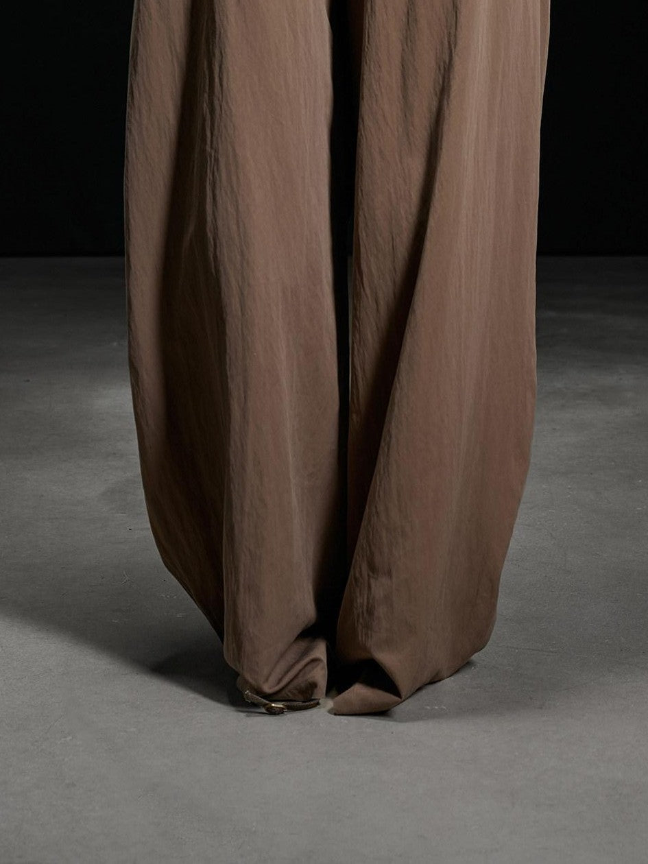 NORTH NODE Apricot Pleated Drawstring Pockets Drapey Women&