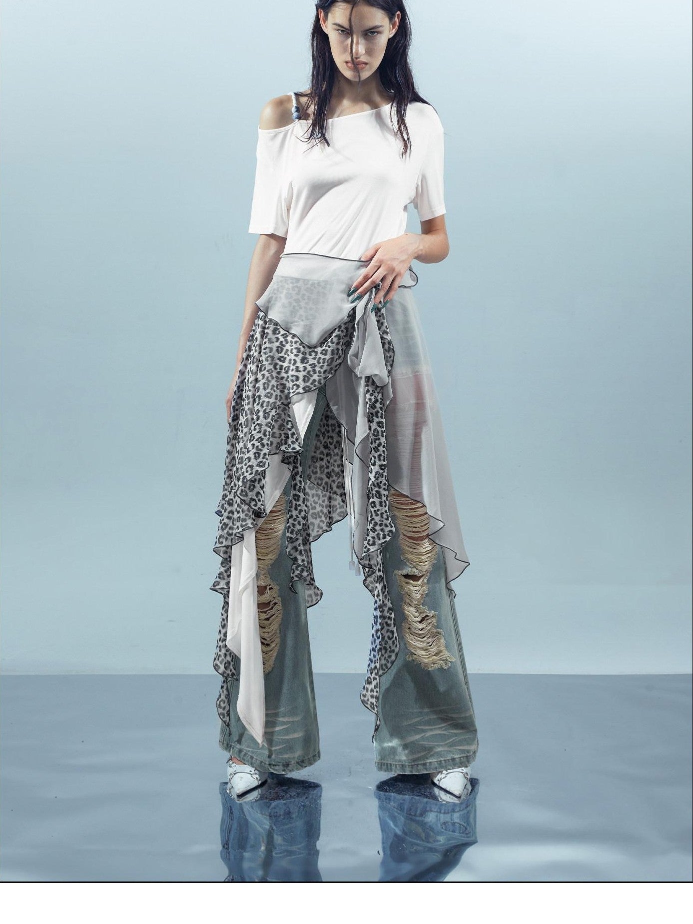 NORTH NODE Asymmetric Colorblock Detachable Scarf Women&