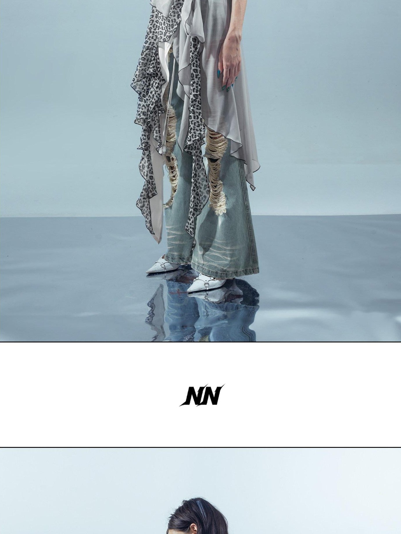 NORTH NODE Asymmetric Colorblock Detachable Scarf Women&