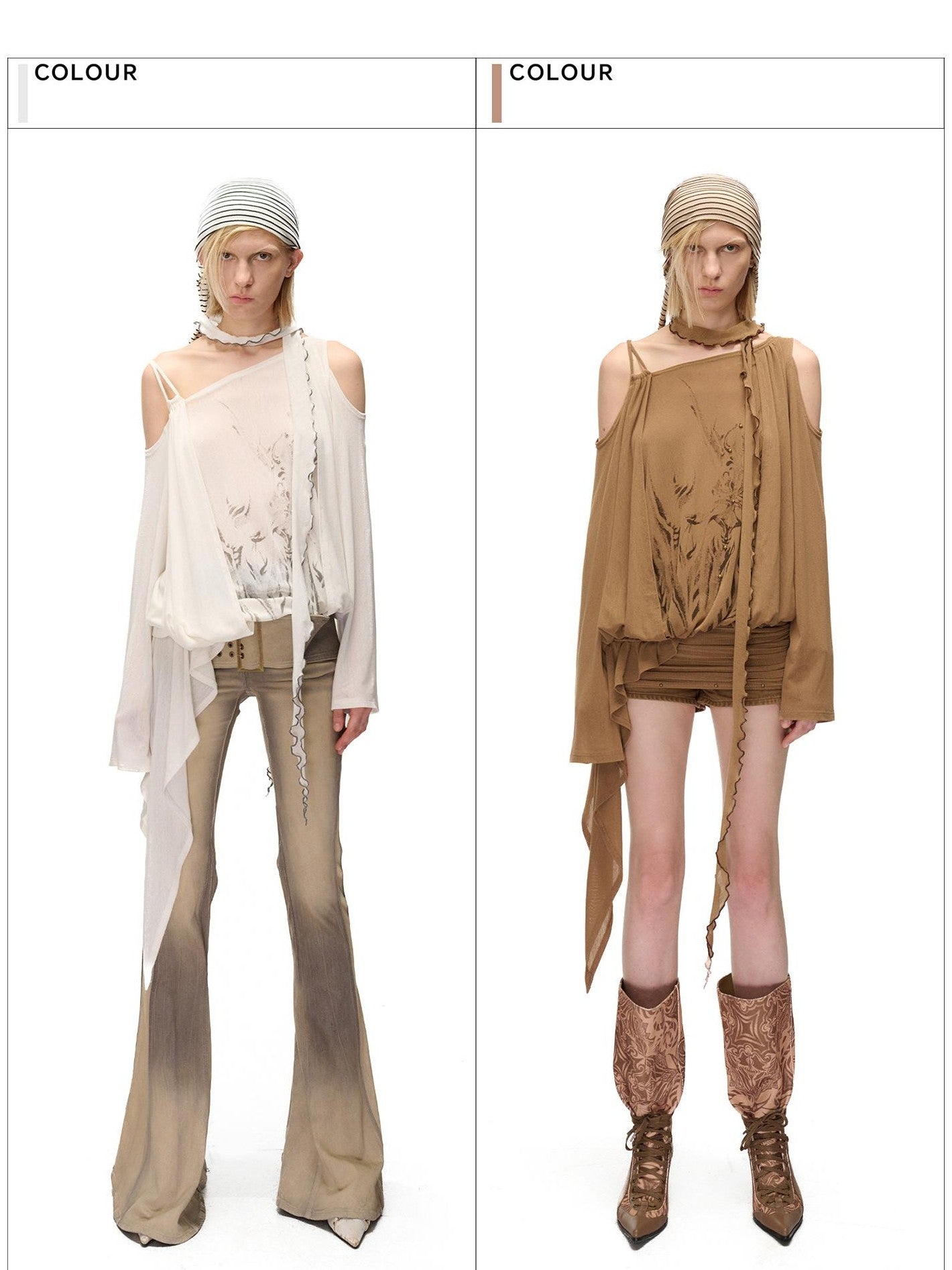 NORTH NODE Asymmetric Fragment Print Loose Stretch Women&