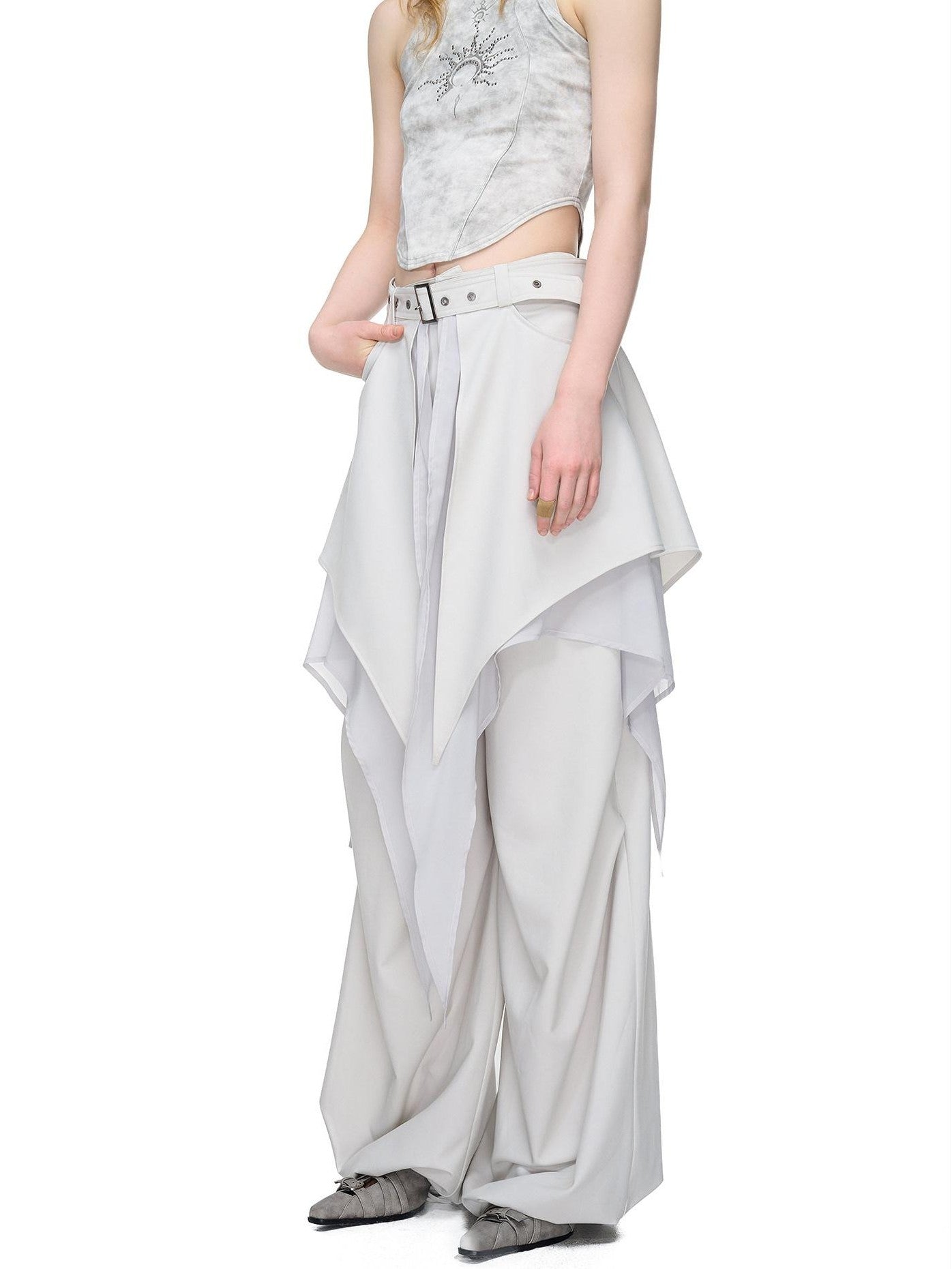 NORTH NODE Asymmetric Ruffle Splice Deconstructed Women&