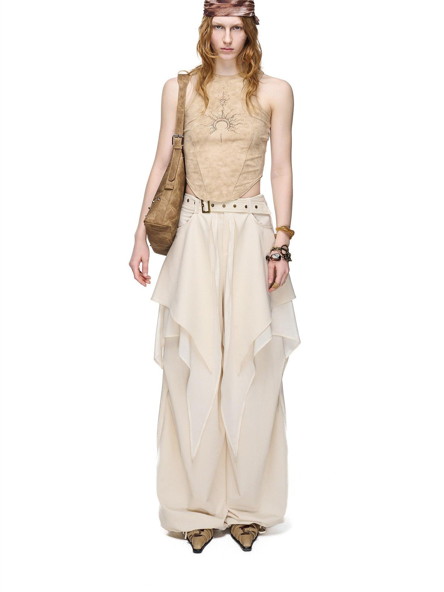 NORTH NODE Asymmetric Ruffle Splice Deconstructed Women&