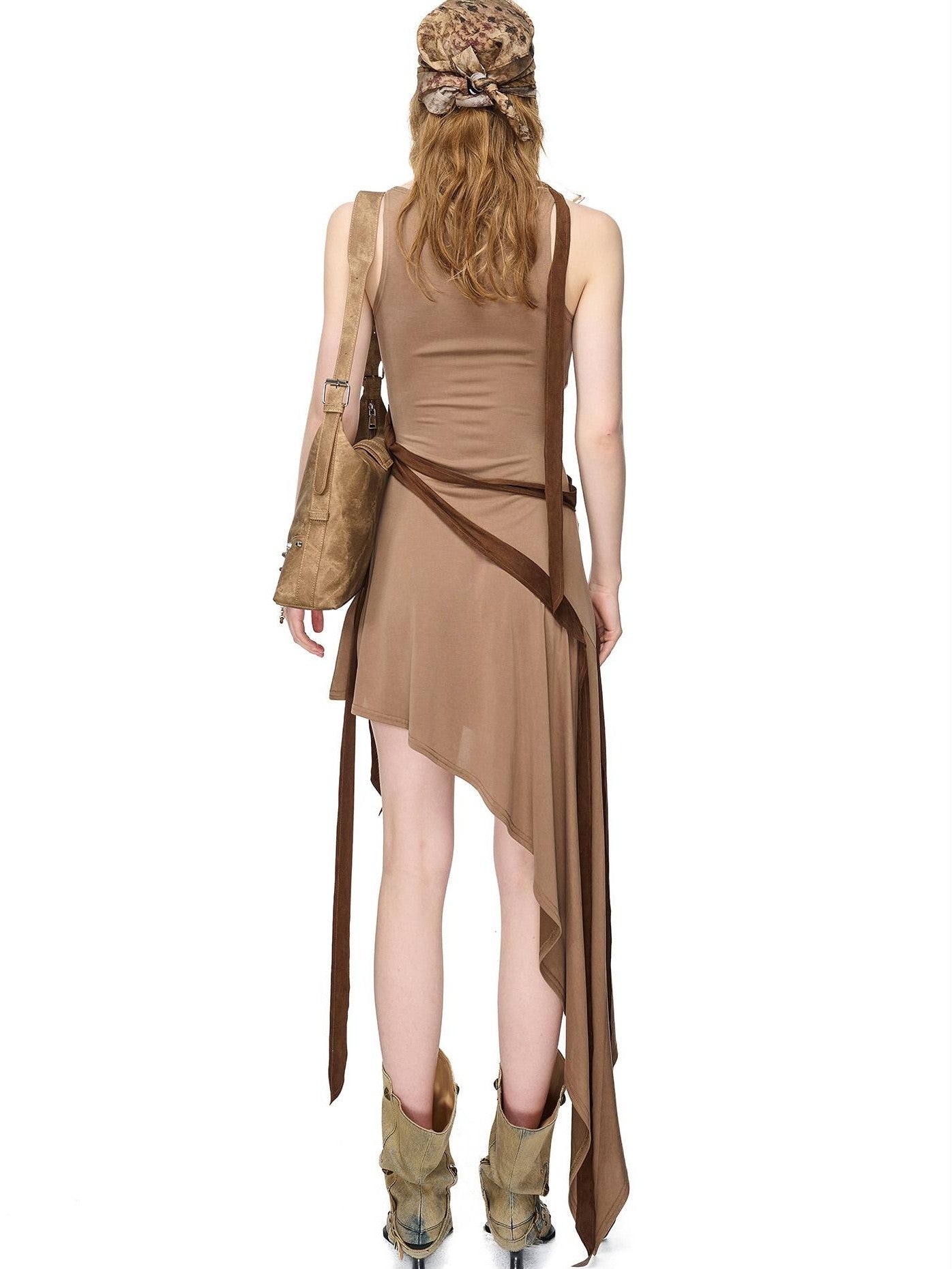 NORTH NODE Asymmetrical Draped Tie Women&