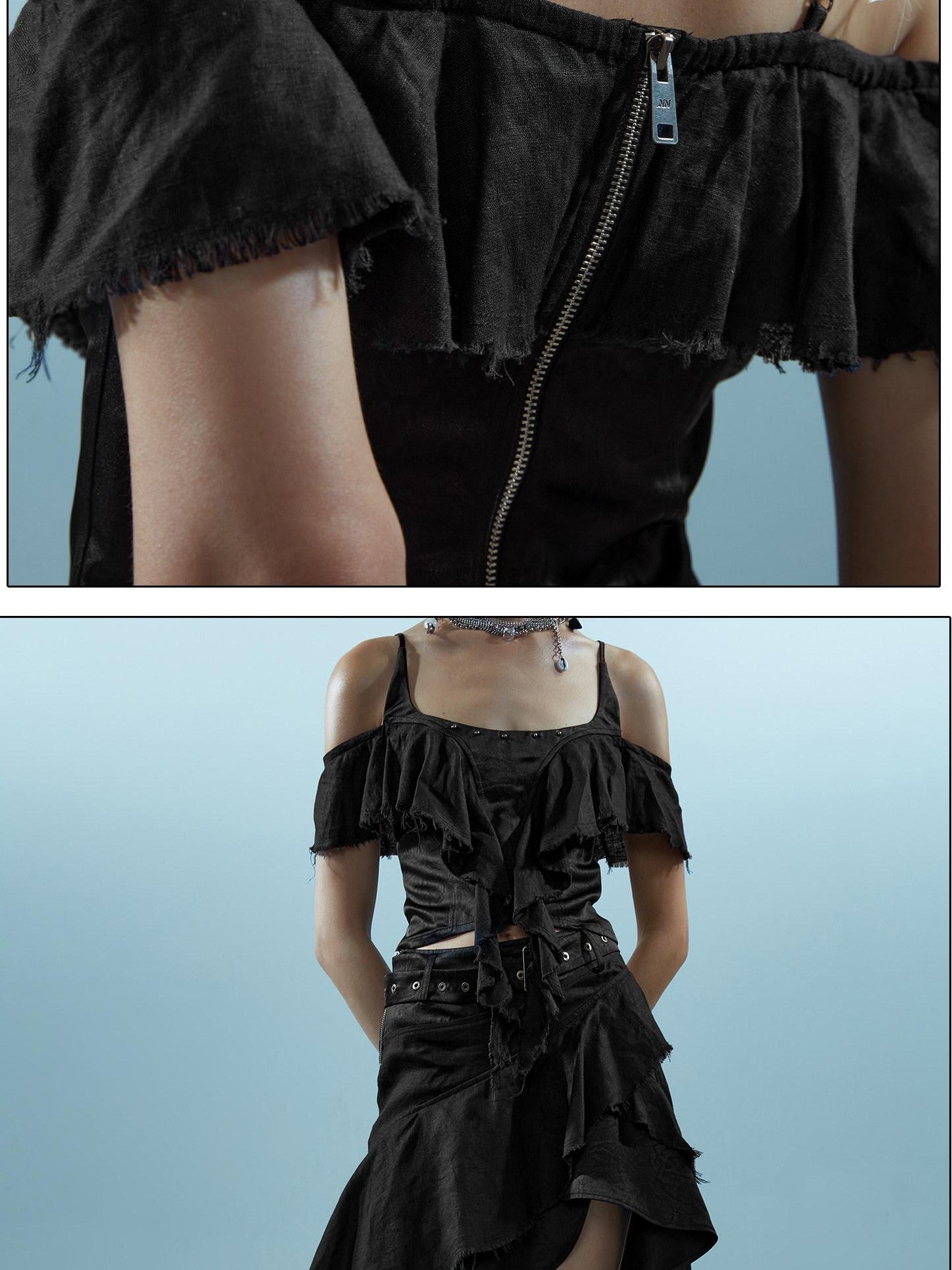 NORTH NODE Asymmetrical Spliced Patchwork Women&