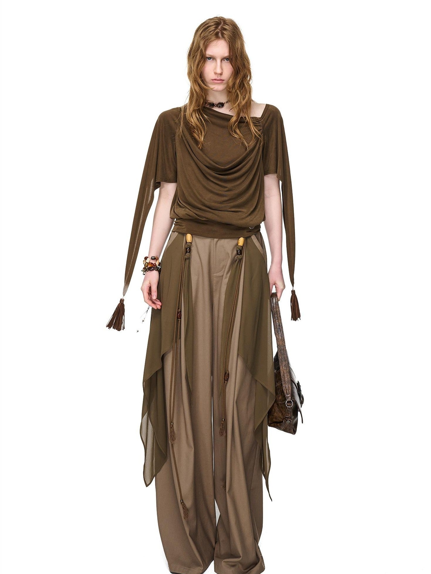 NORTH NODE Beaded Deconstructed Irregular Pleated Women&