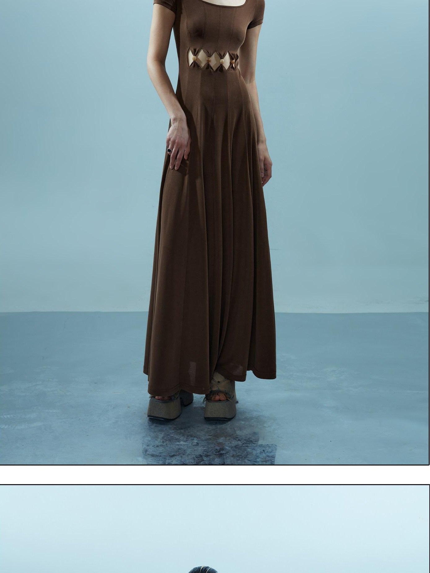 NORTH NODE Beaded Hollowout Cutout Slim Fit Women&