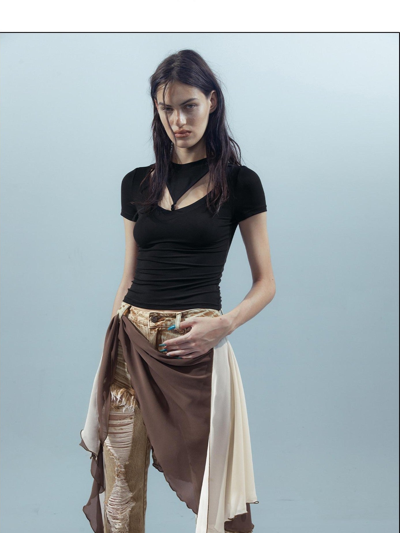 NORTH NODE Black Beaded Cutout Women&